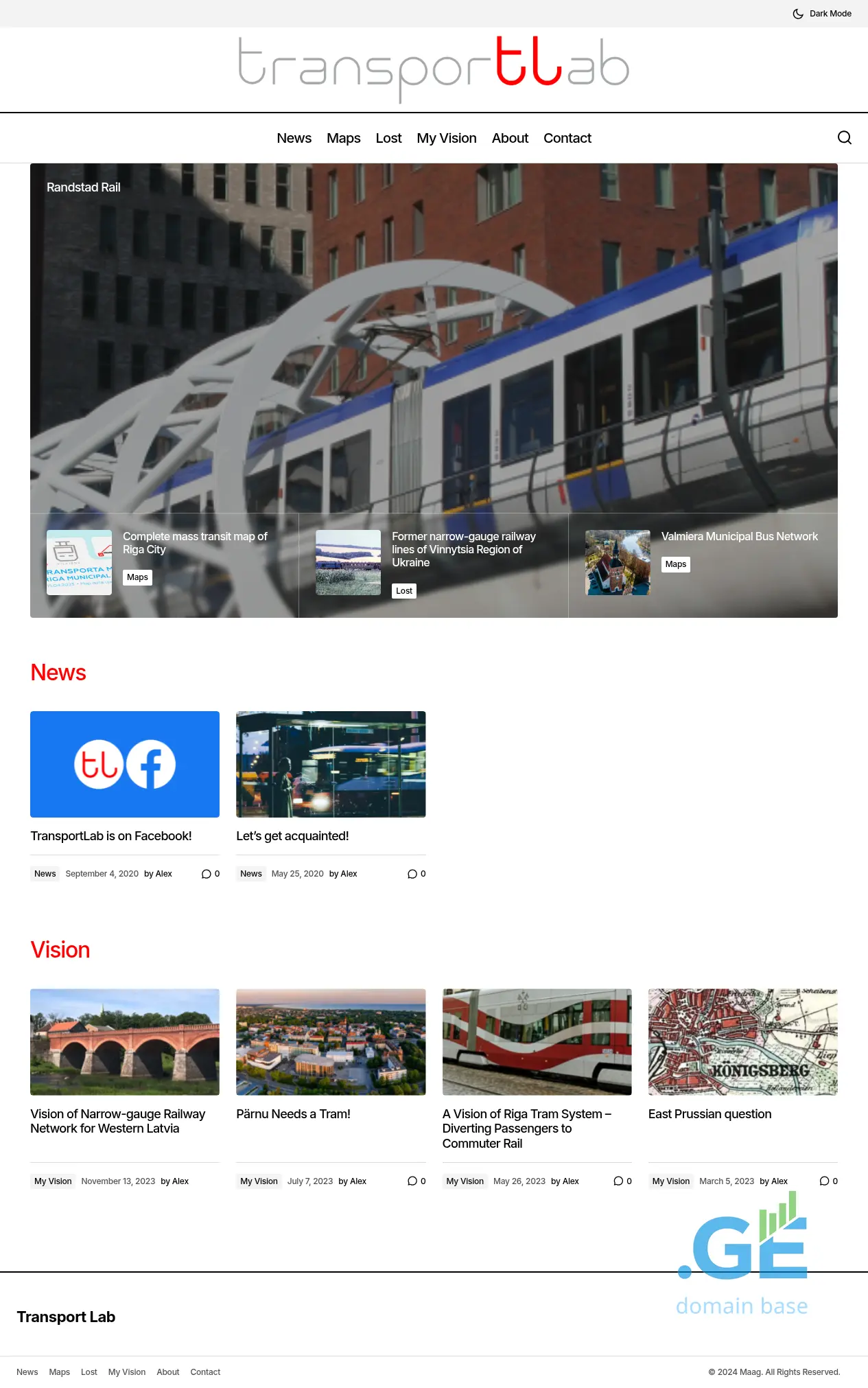 Screenshot of the site transportlab.ge