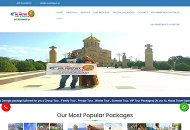 Screenshot of travelalhayat.ge