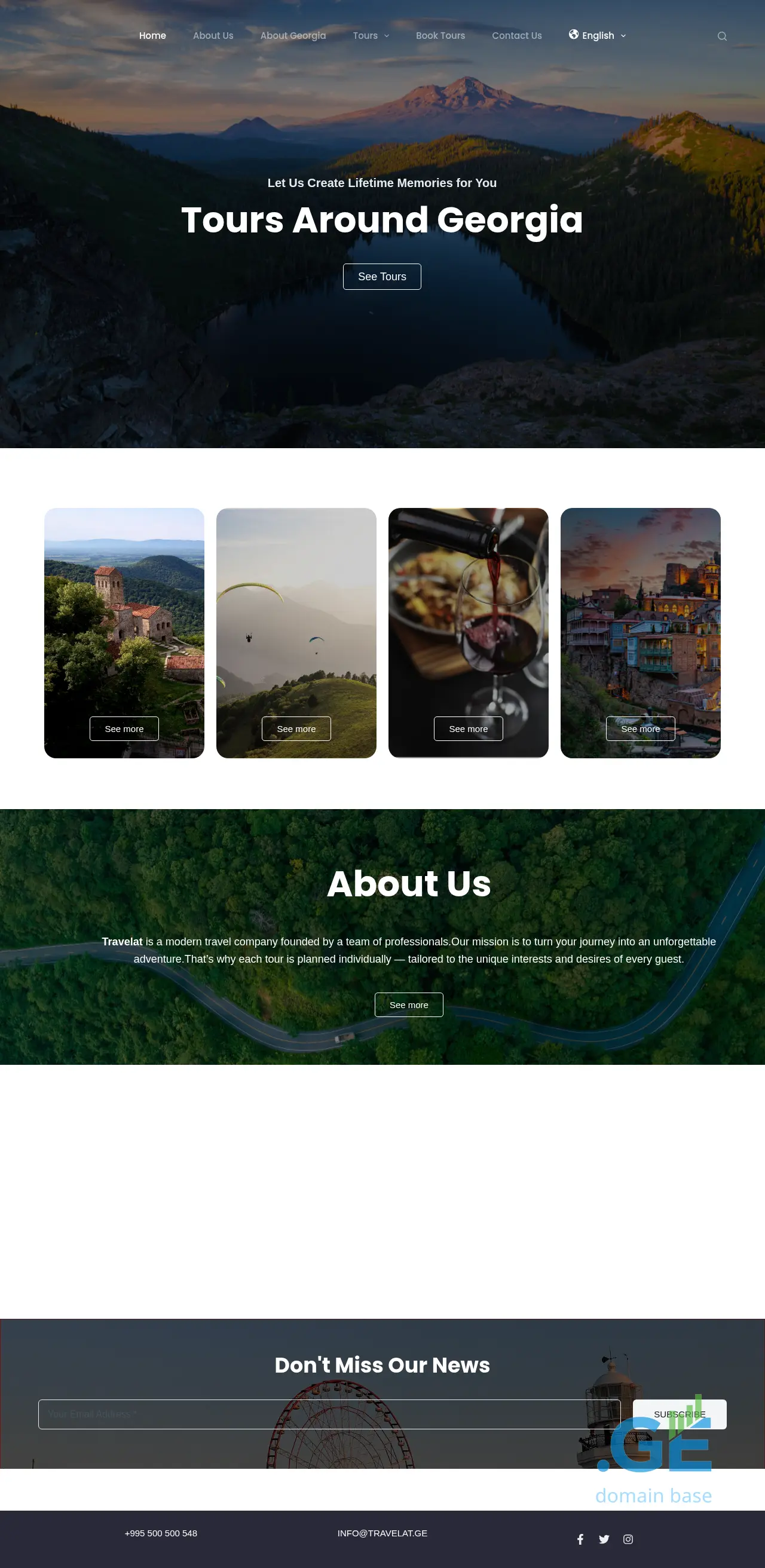 Screenshot of the site travelat.ge