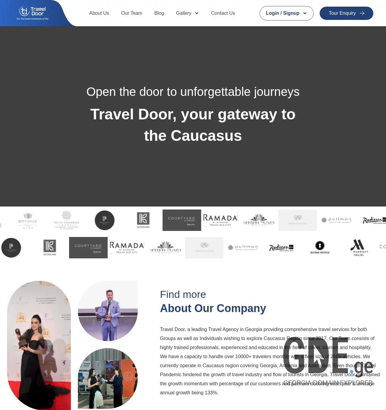 Screenshot of the site traveldoor.ge at 2025-12-01