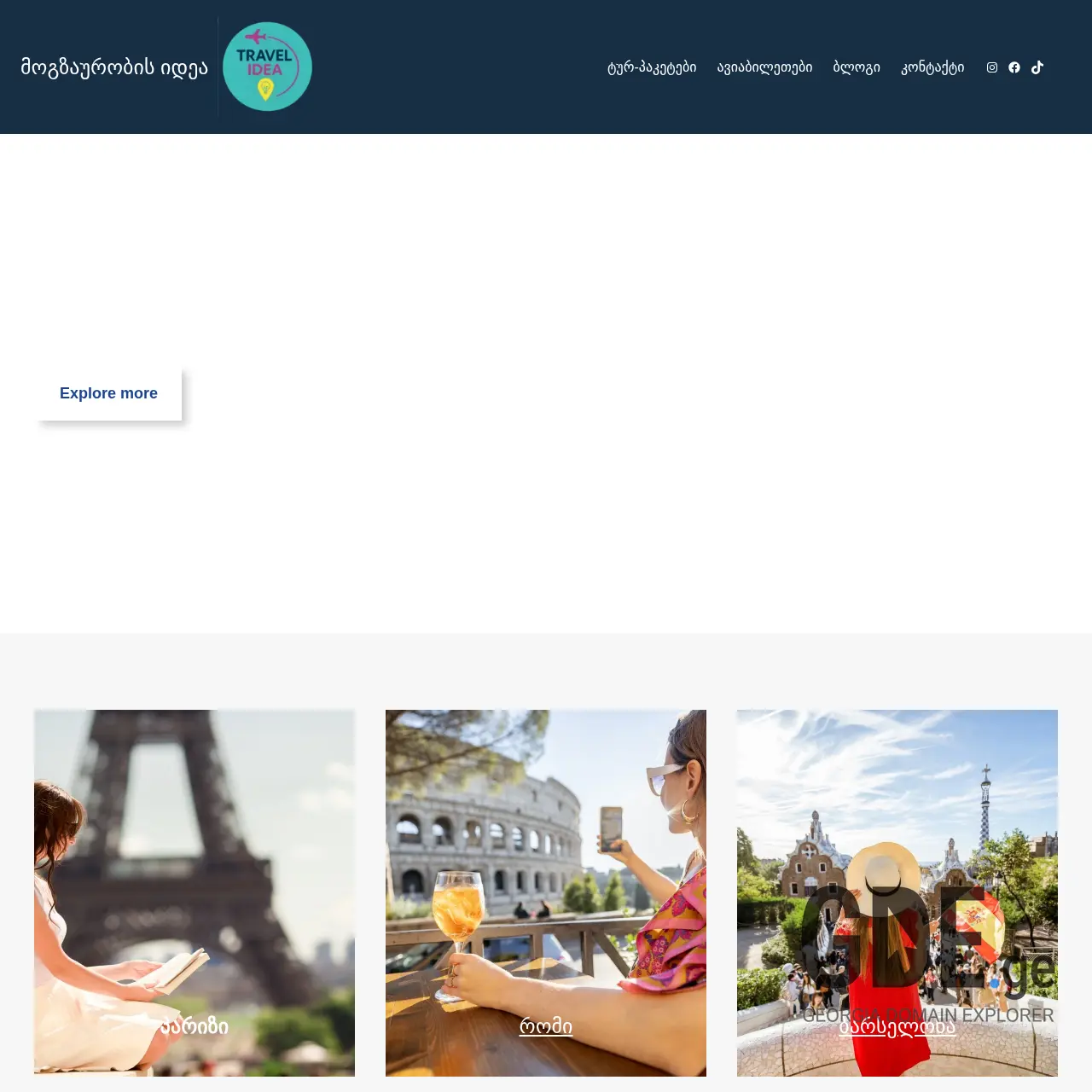 Screenshot of the site travelidea.ge at 2025-12-12