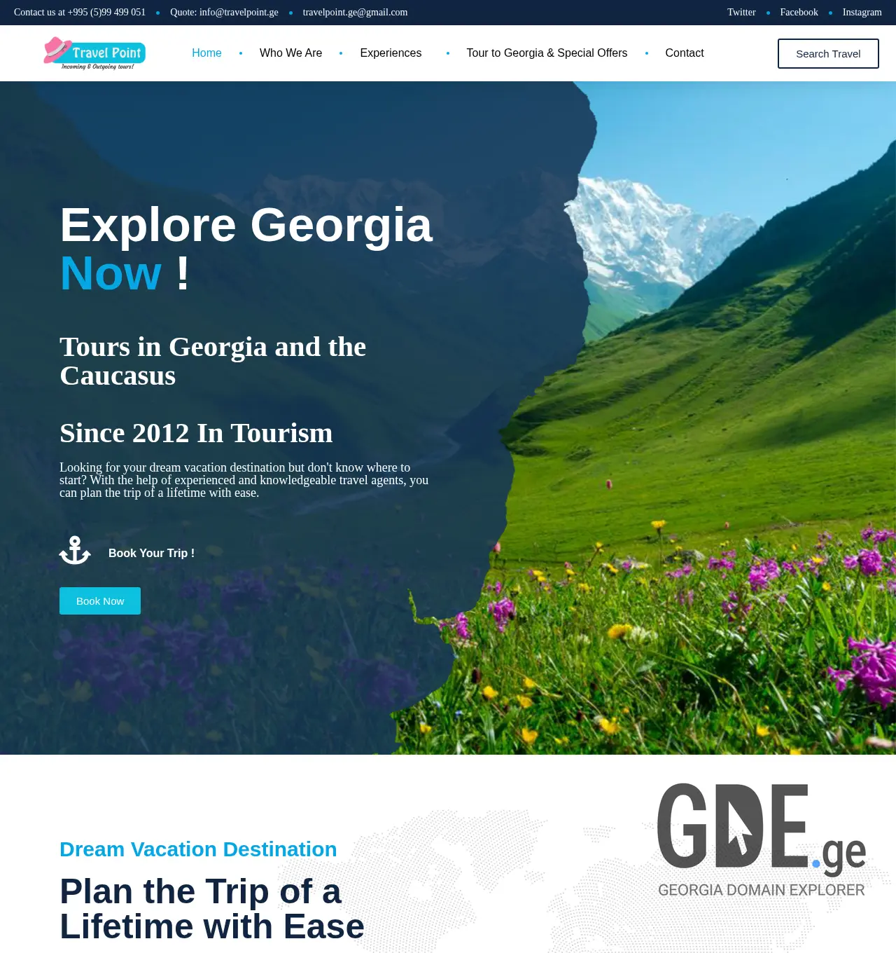 Screenshot of the site travelpoint.ge at 2025-11-29