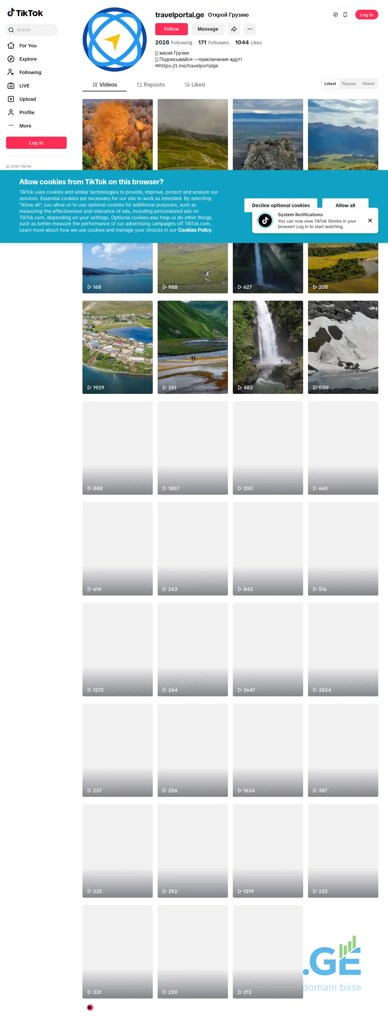 Screenshot of the site travelportal.ge