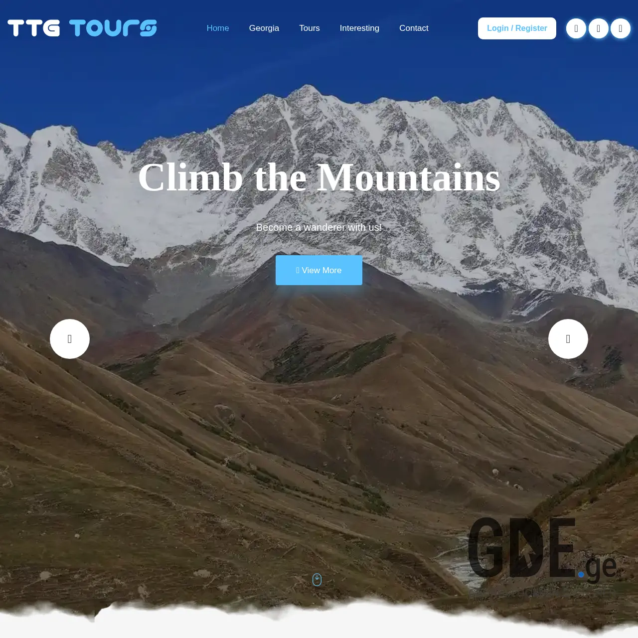 Screenshot of the site traveltogeorgiatours.ge at 2025-12-12