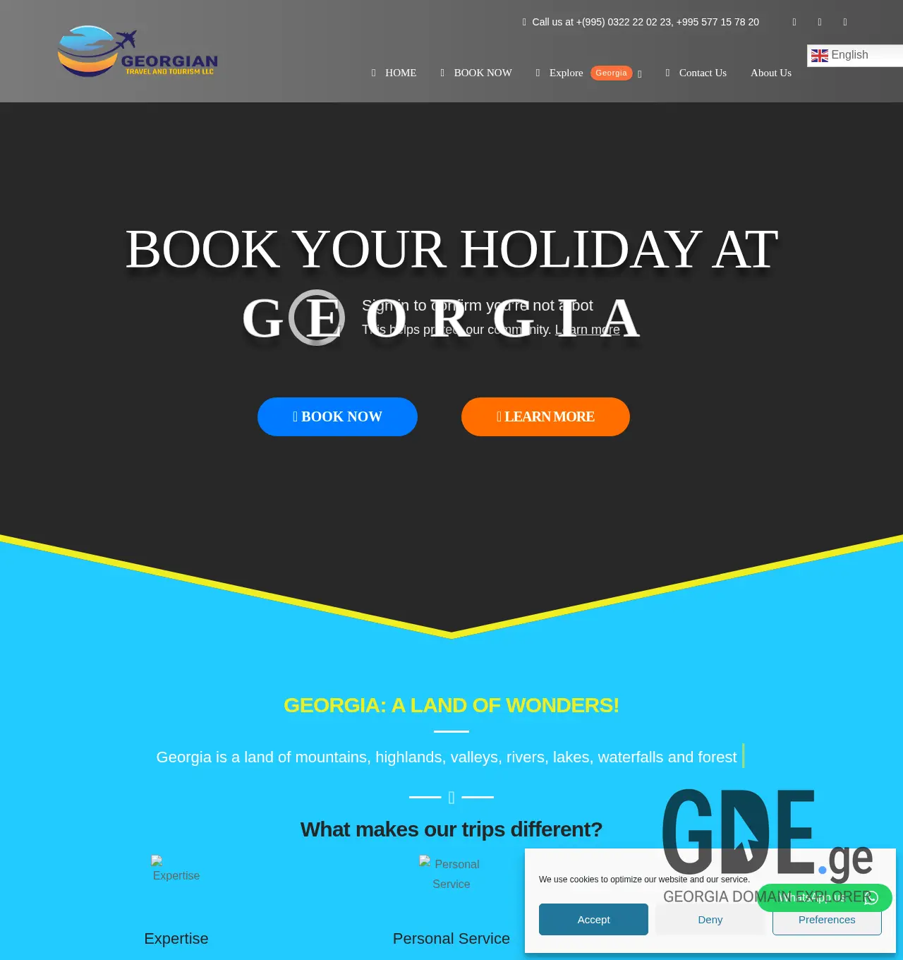 Screenshot of the site traveltourism.com.ge at 2025-11-30