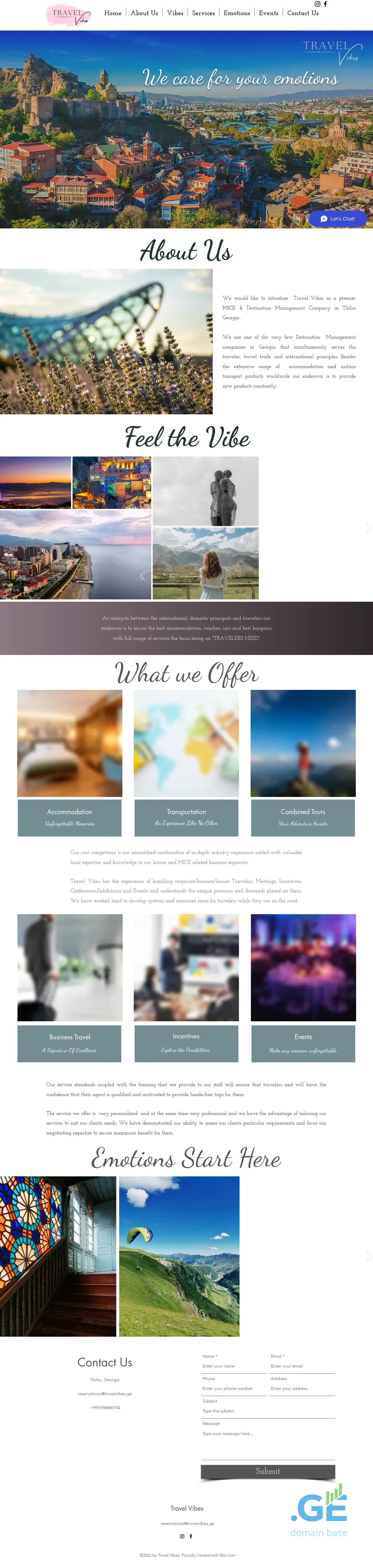 Screenshot of the site travelvibes.ge