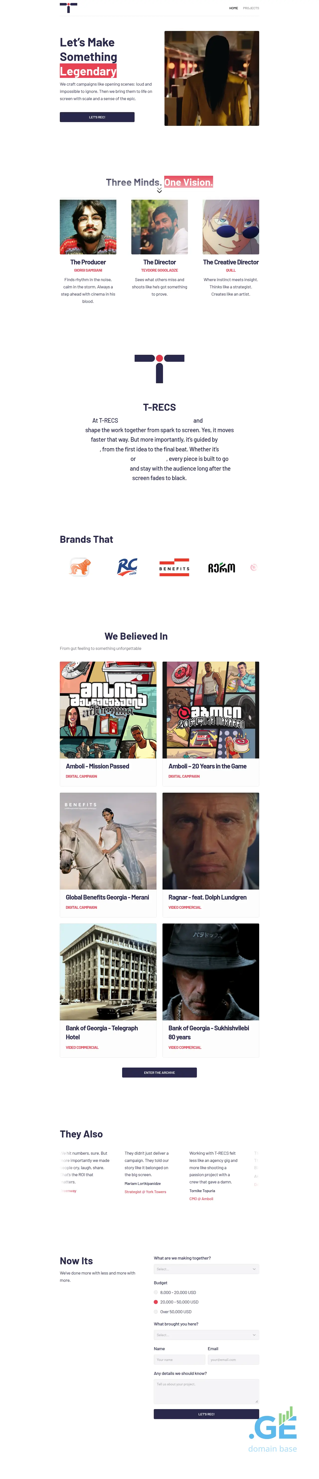 Screenshot of the site trecs.ge