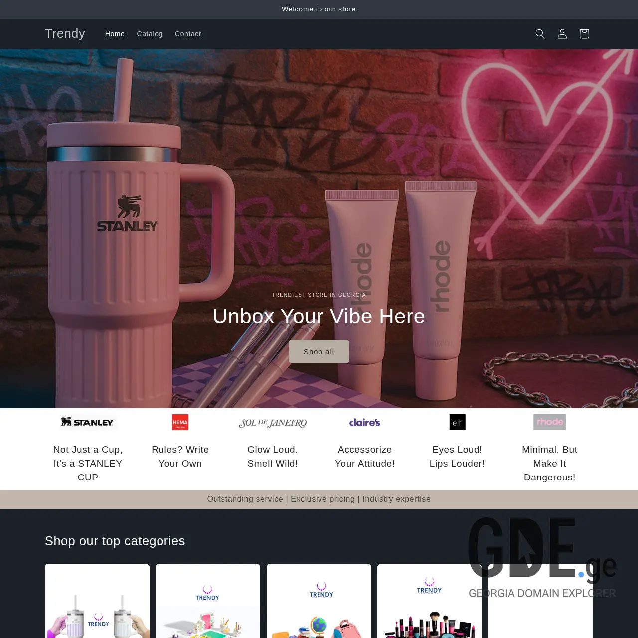 Screenshot of the site trendygift.ge at 2025-12-13