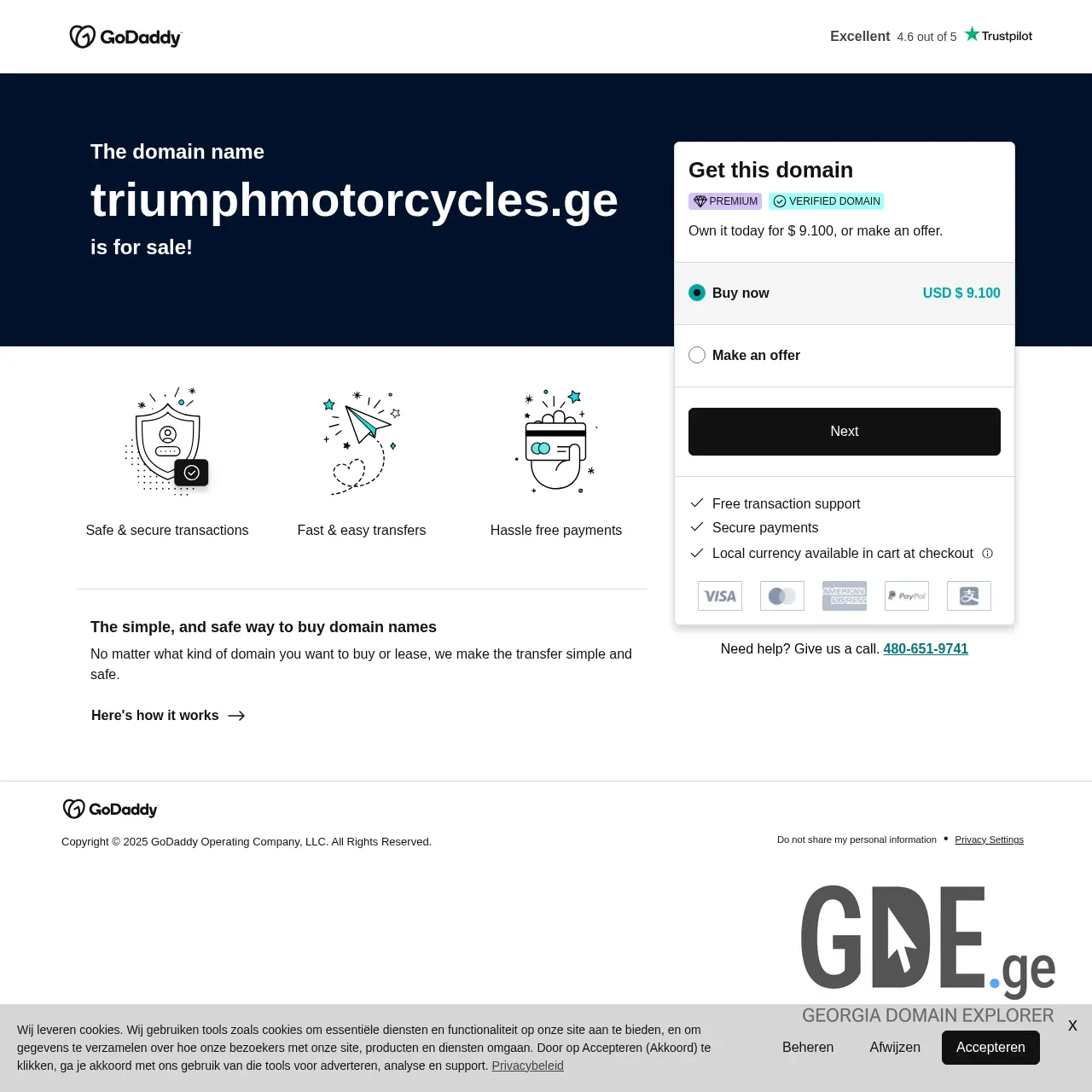 Screenshot of the site triumphmotorcycles.ge at 2025-12-12