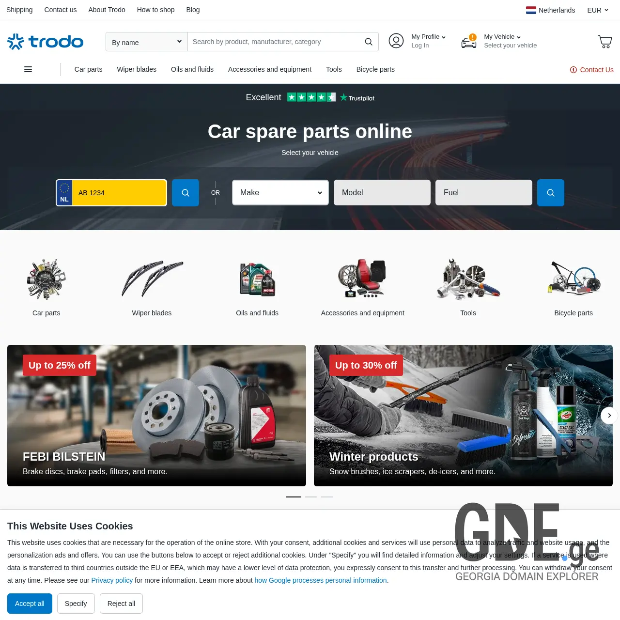 Screenshot of the site trodo.ge at 2025-12-13