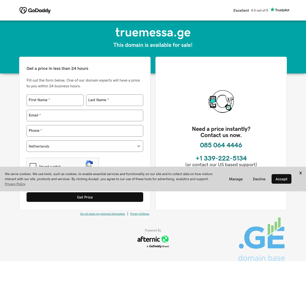 Screenshot of the site truemessa.ge at 2025-10-24
