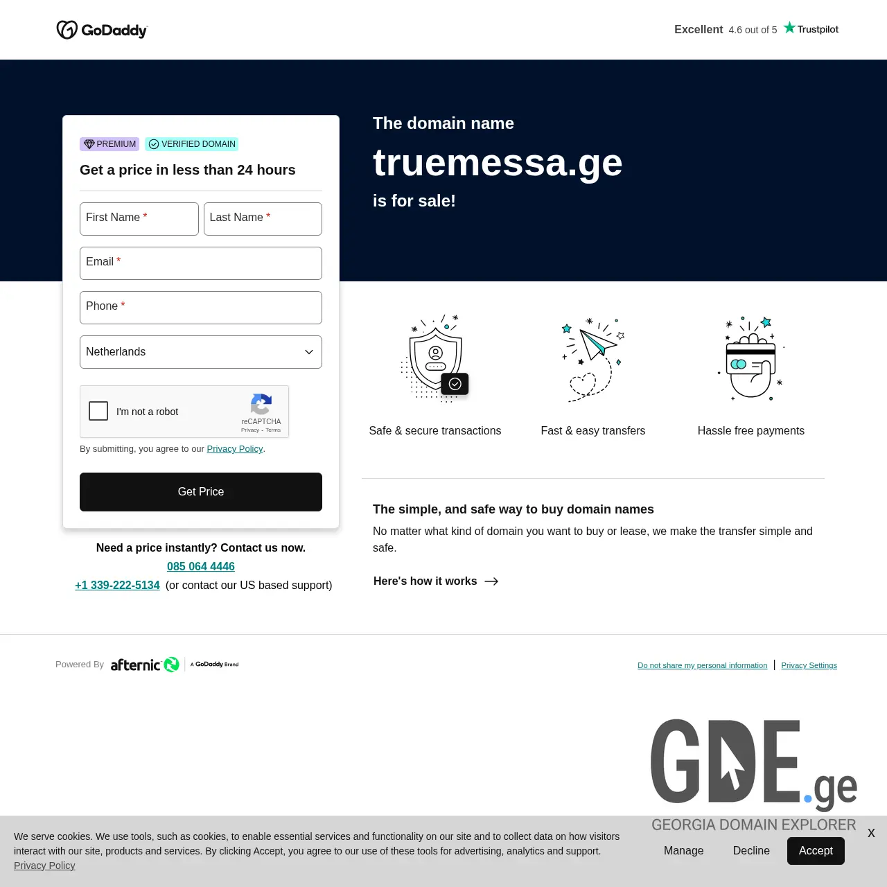Screenshot of the site truemessa.ge at 2025-12-15