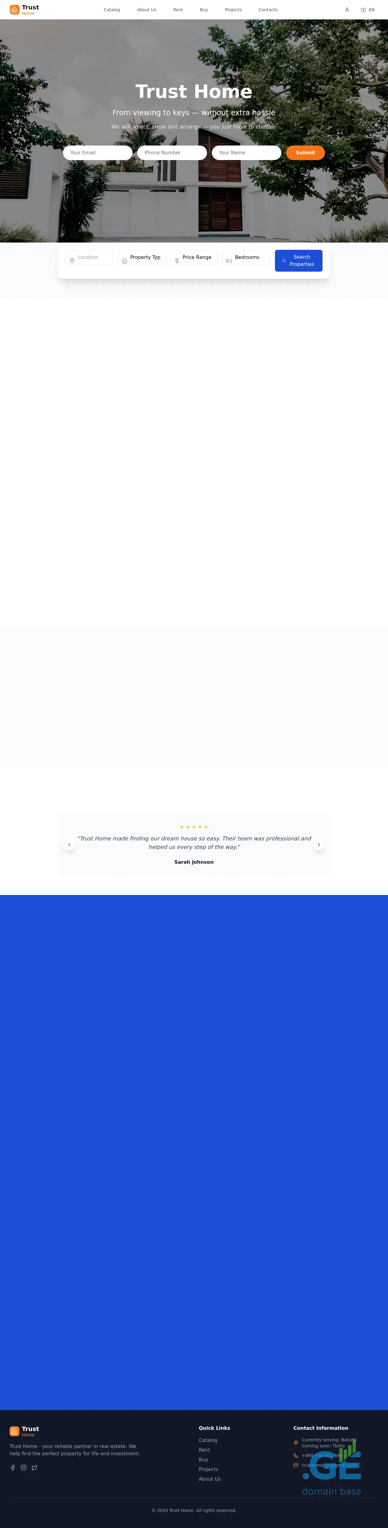 Screenshot of the site trusthome.ge