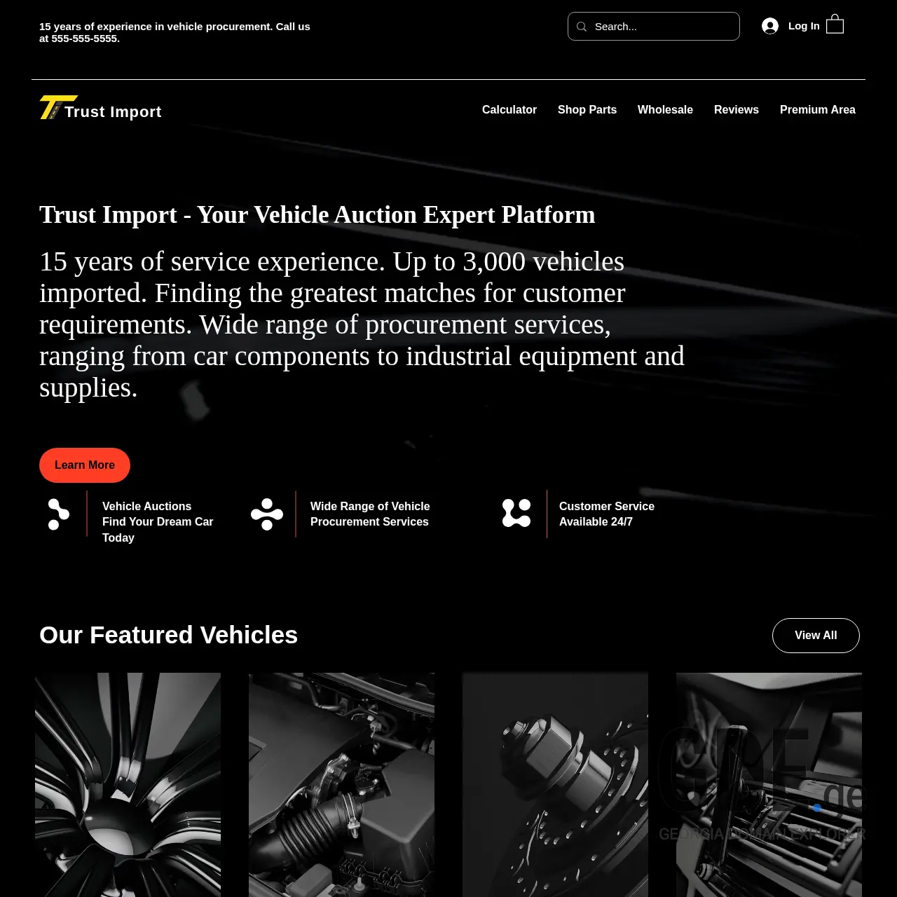 Screenshot of the site trustimport.ge at 2025-12-13