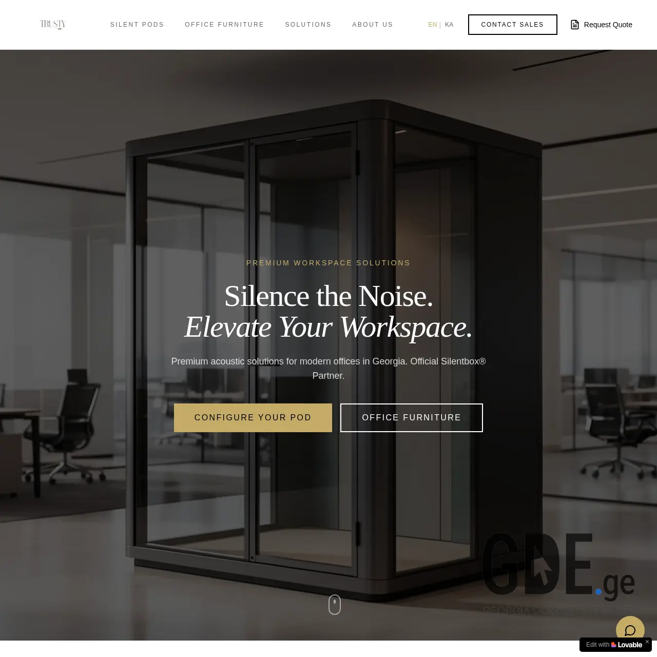Screenshot of the site trustygroup.ge at 2025-12-17