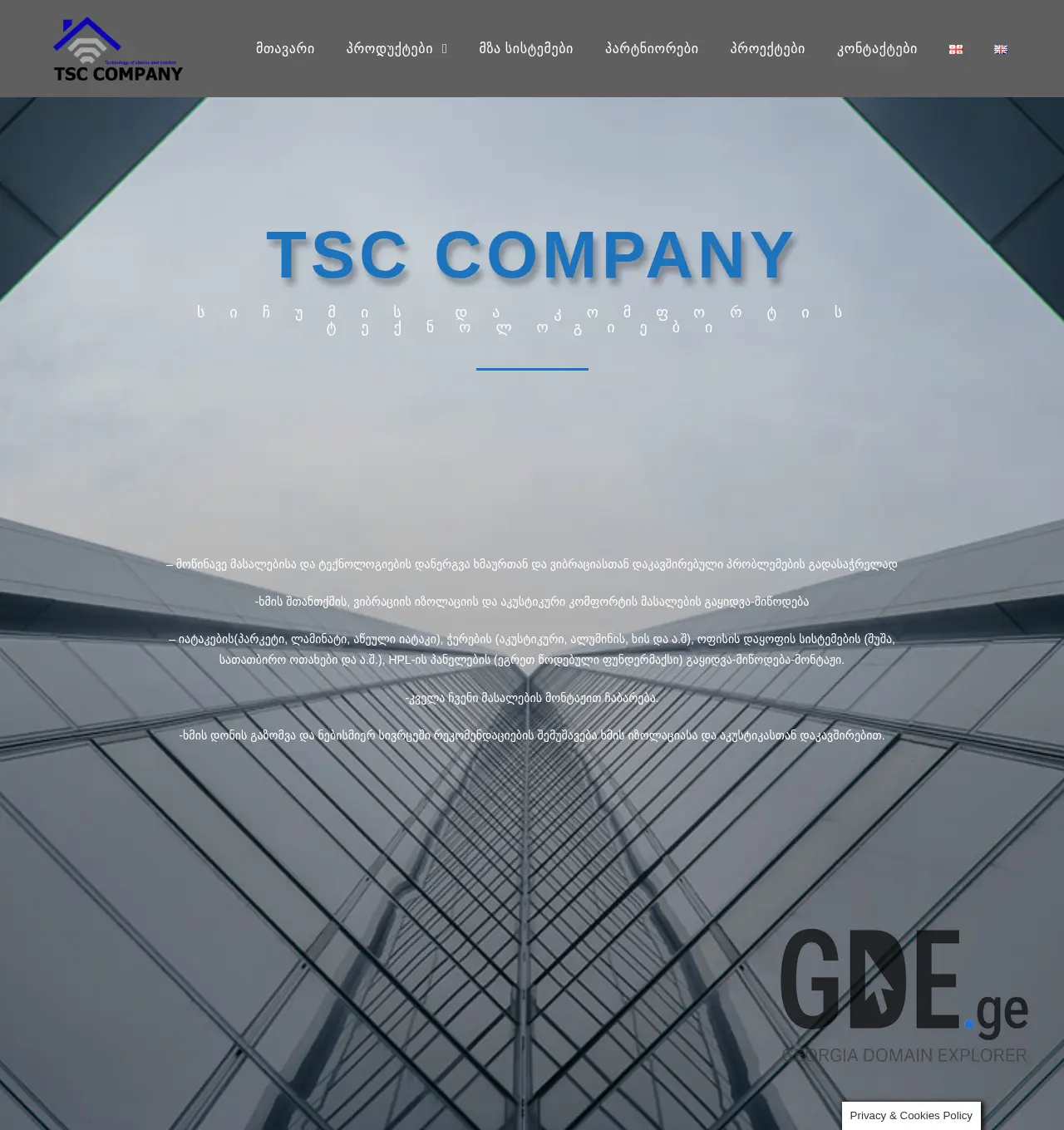 Screenshot of the site tsc.com.ge at 2025-11-30