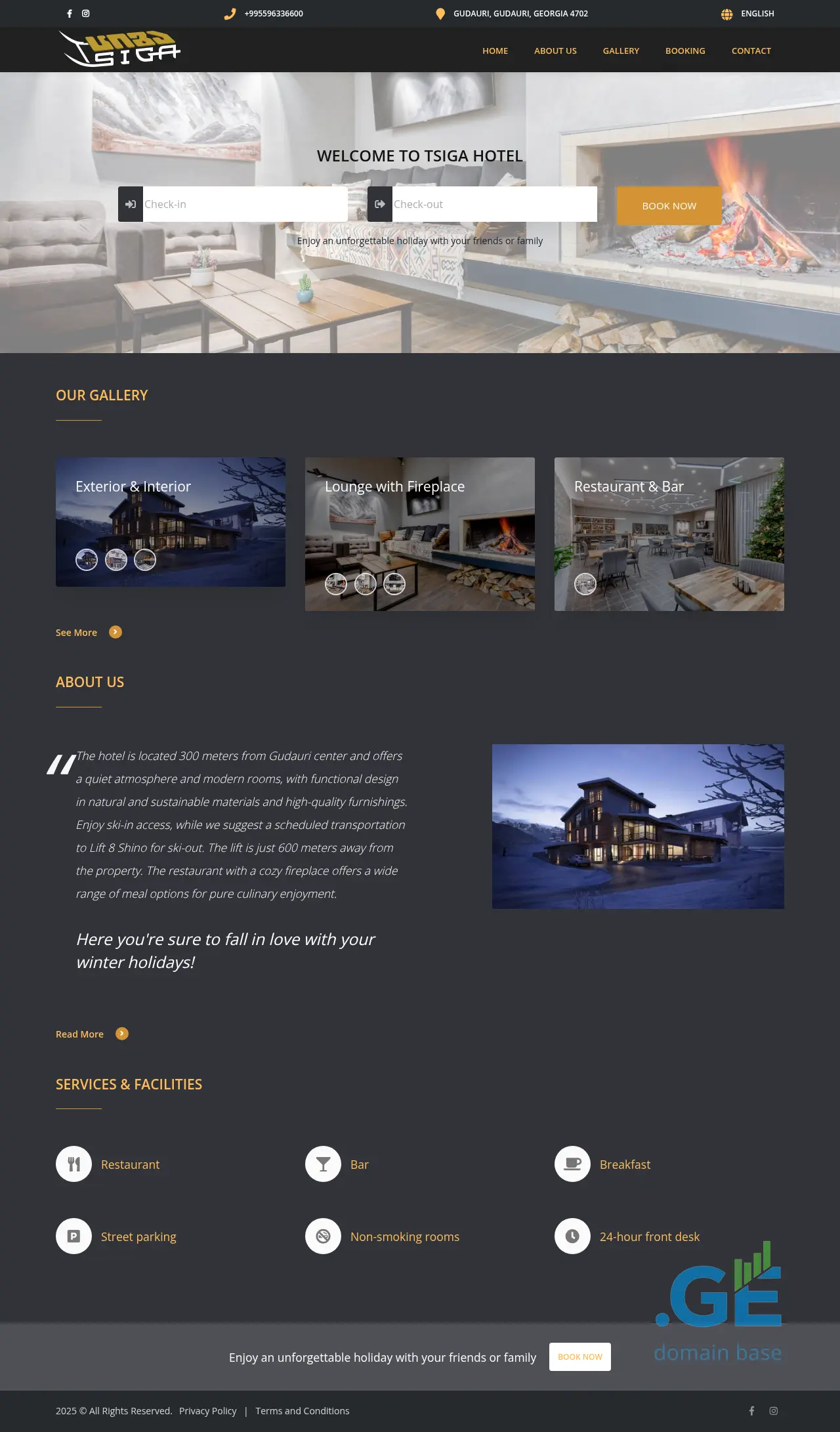 Screenshot of the site tsiga.ge