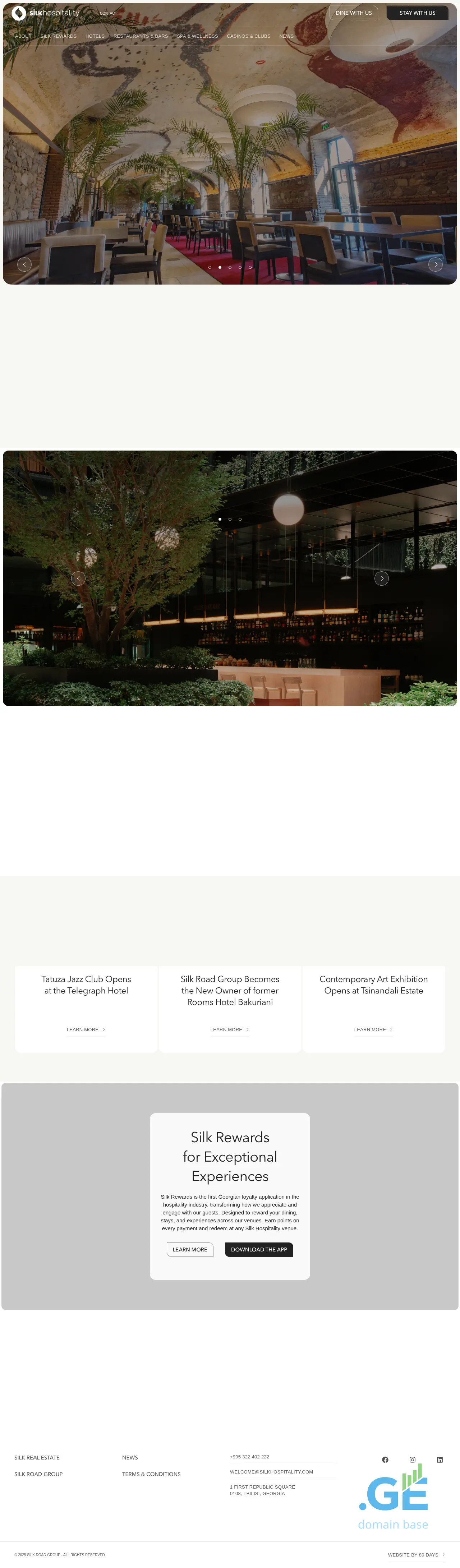 Screenshot of the site tsinandaliestate.ge