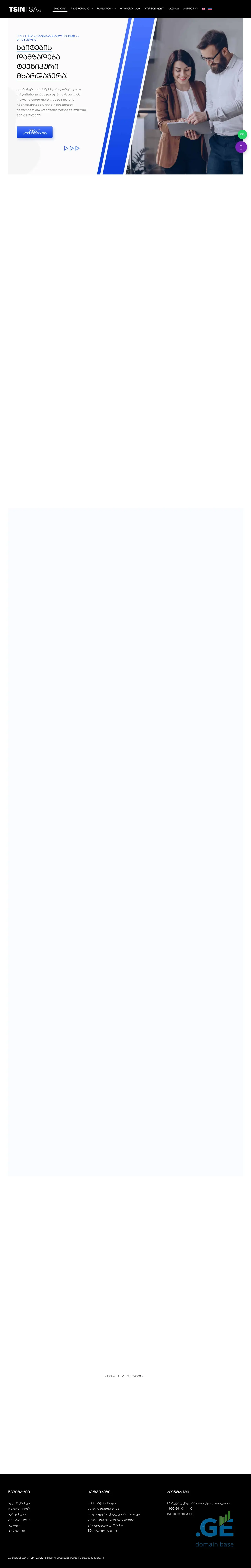 Screenshot of the site tsintsa.ge