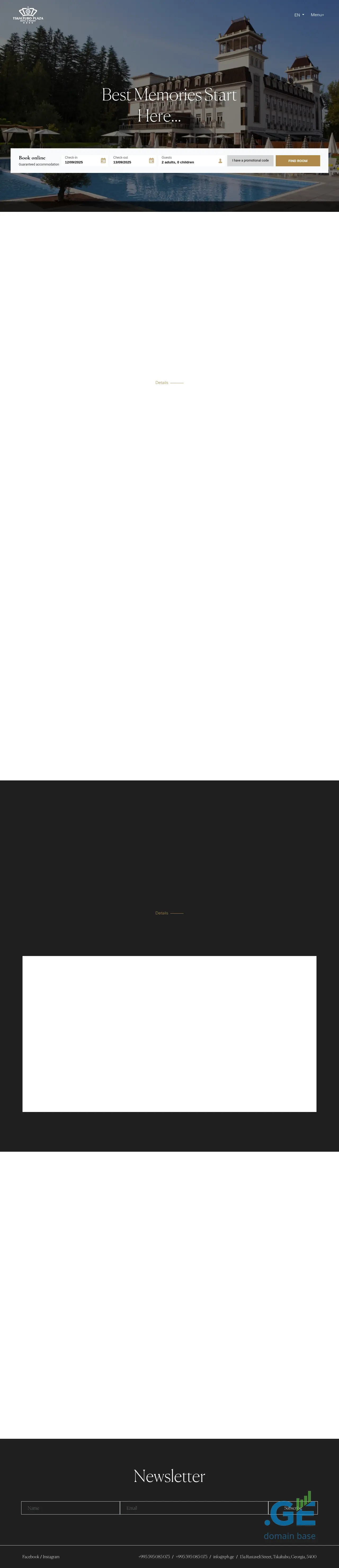 Screenshot of the site tskaltuboplaza.ge