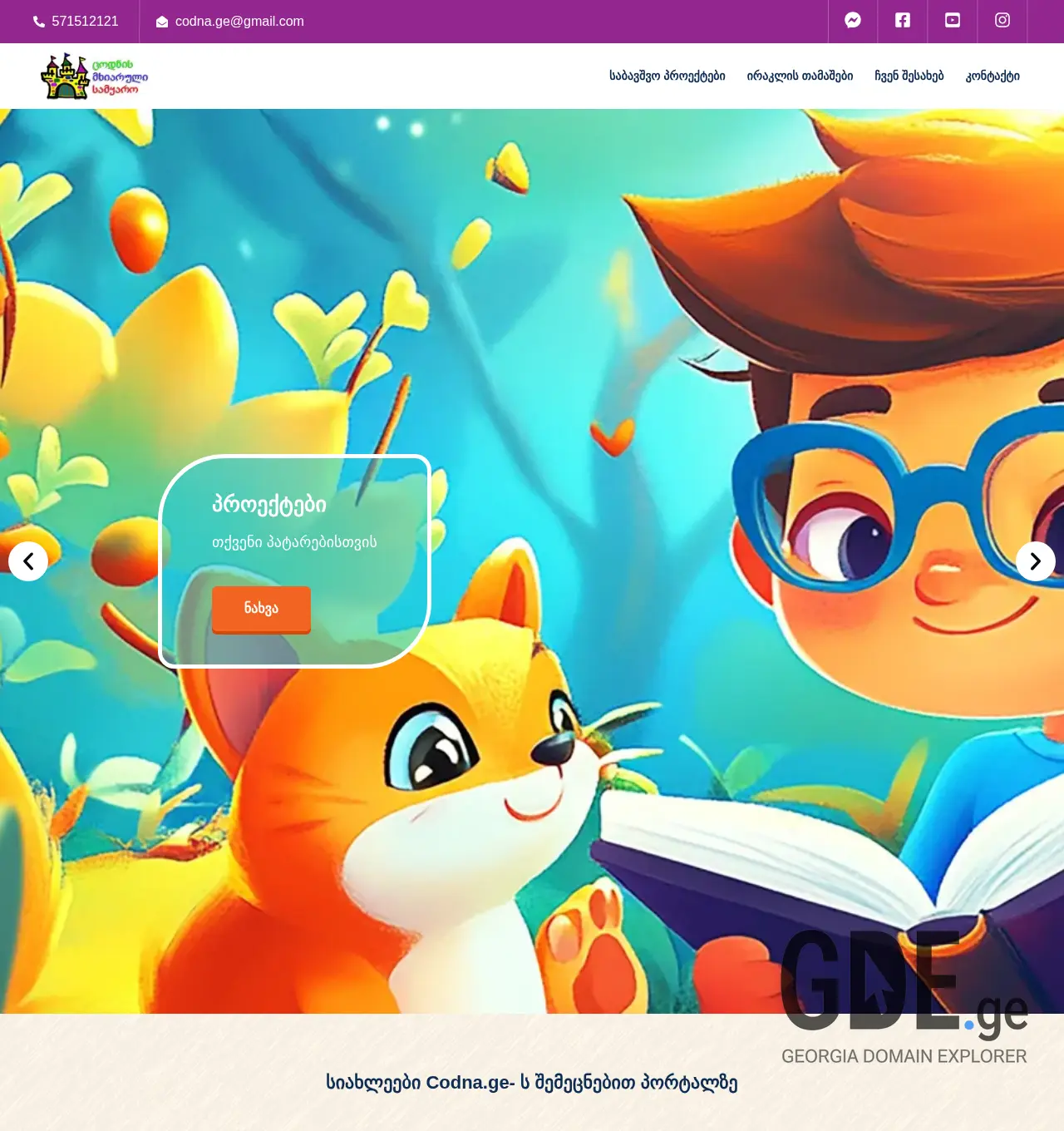 Screenshot of the site tsodna.ge at 2025-12-03