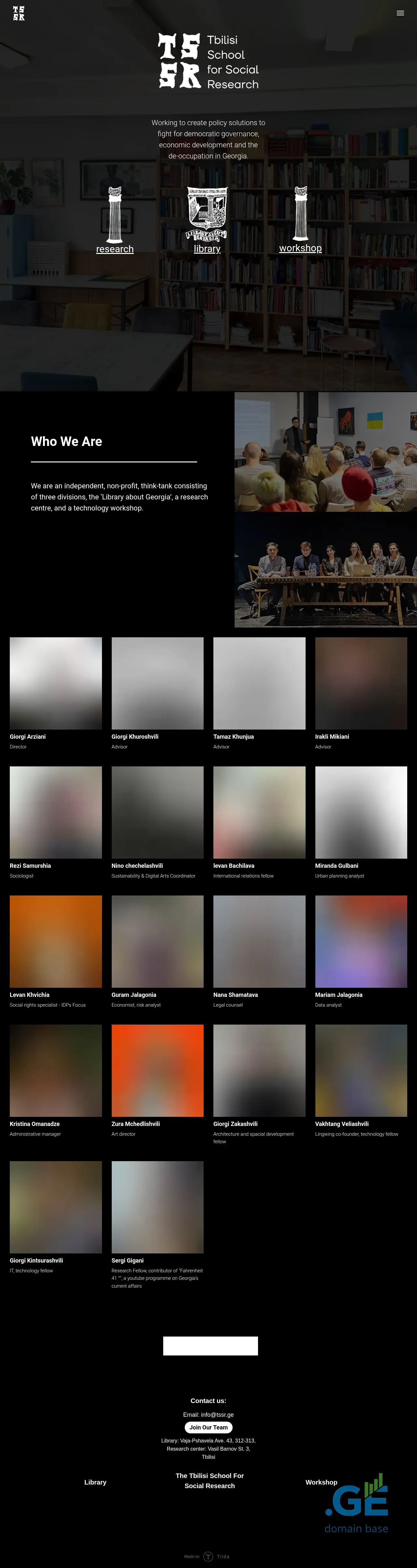 Screenshot of the site tssr.ge