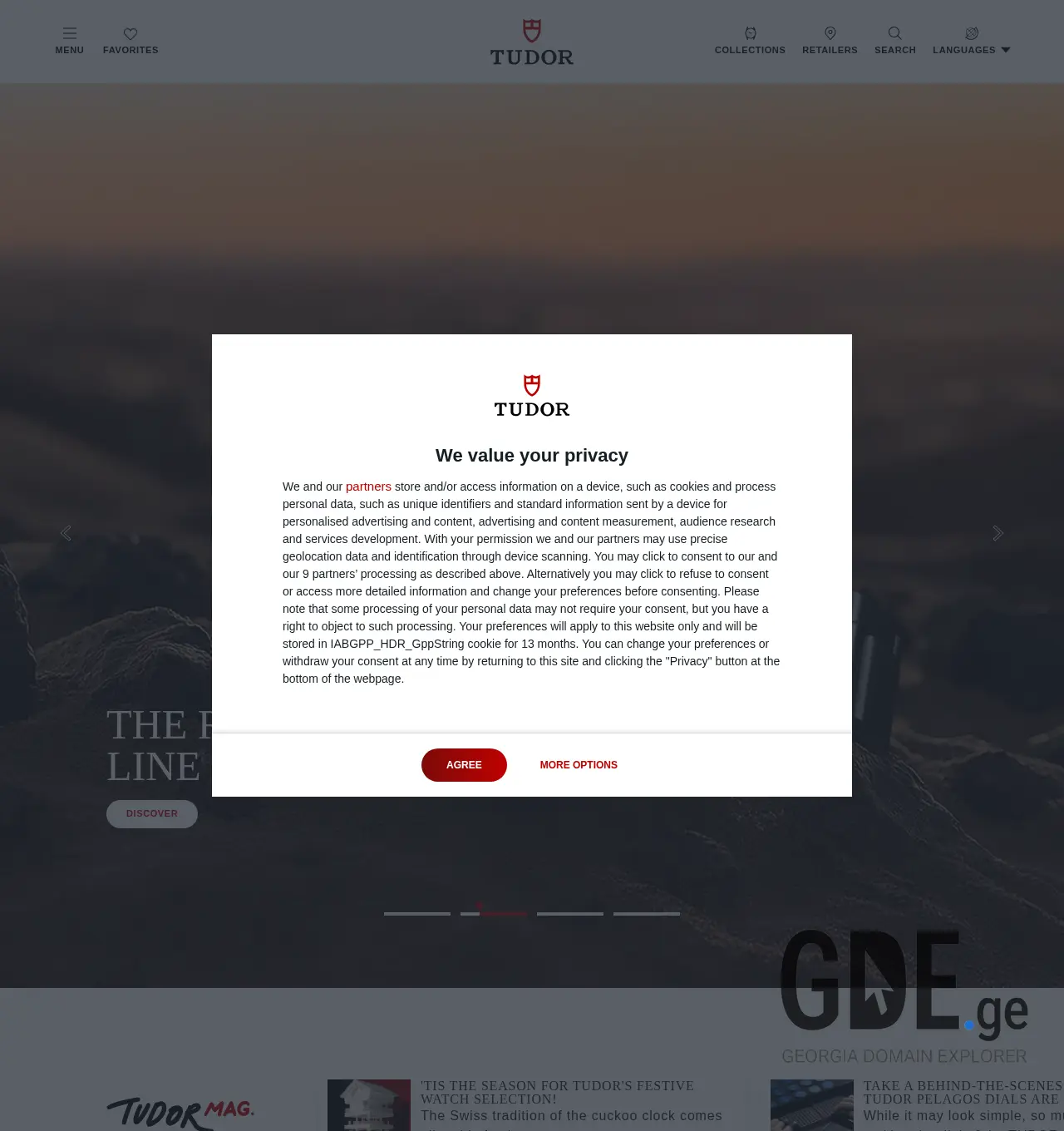 Screenshot of the site tudorwatch.ge at 2025-12-03