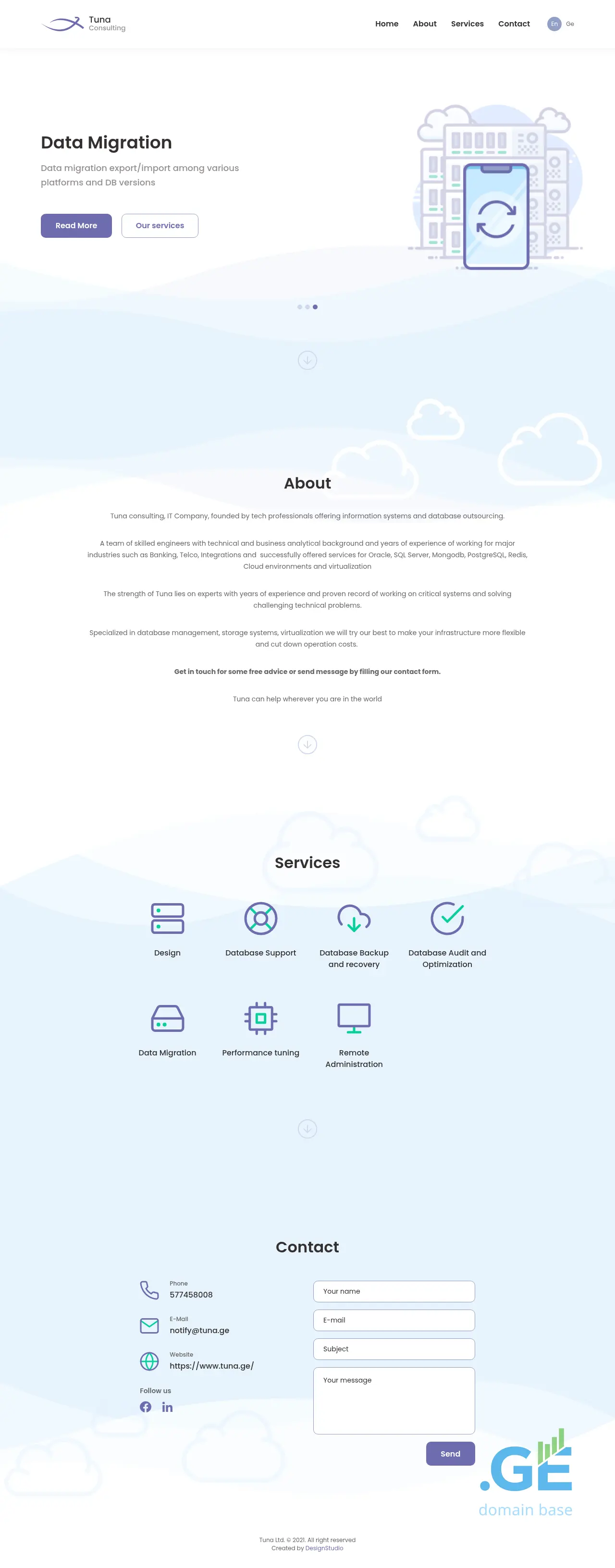 Screenshot of the site tuna.ge