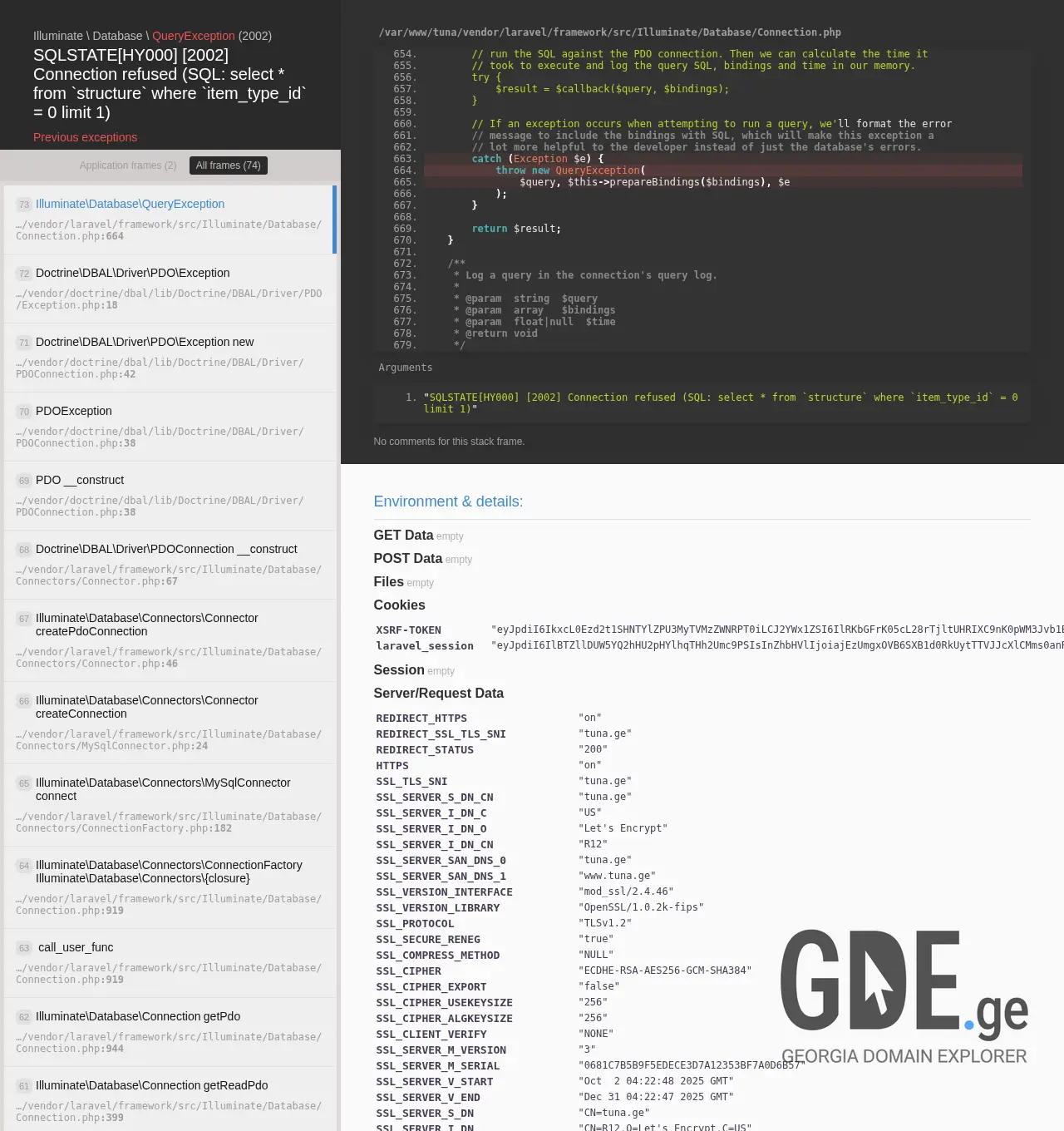 Screenshot of the site tuna.ge at 2025-12-01