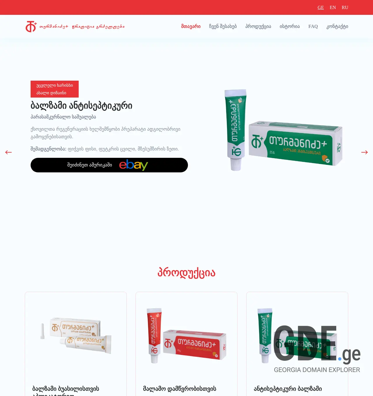 Screenshot of the site turmanidzeplus.ge at 2025-12-01