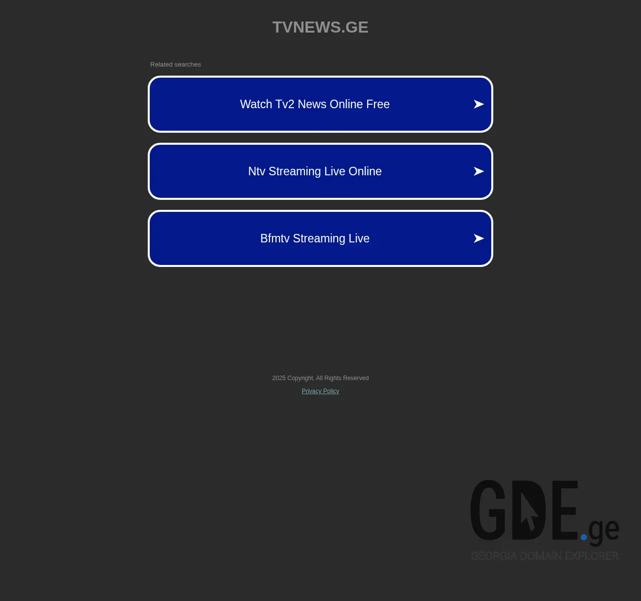 Screenshot of the site tvnews.ge at 2025-11-25