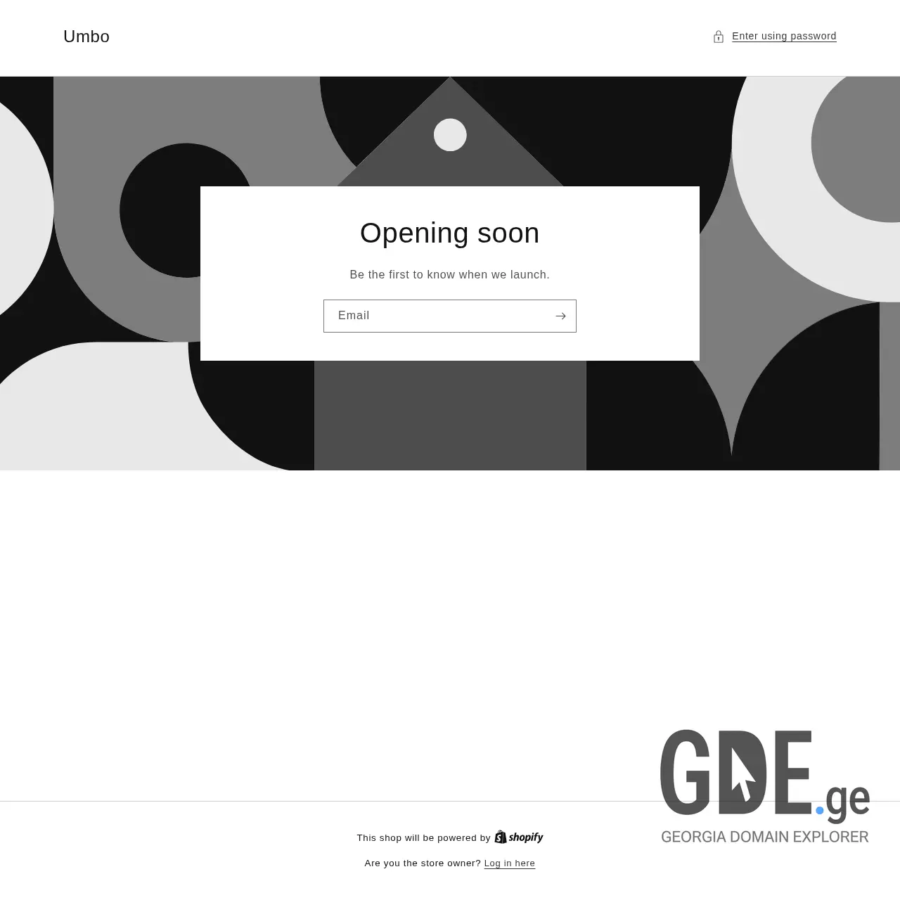 Screenshot of the site umbo.ge at 2026-01-26