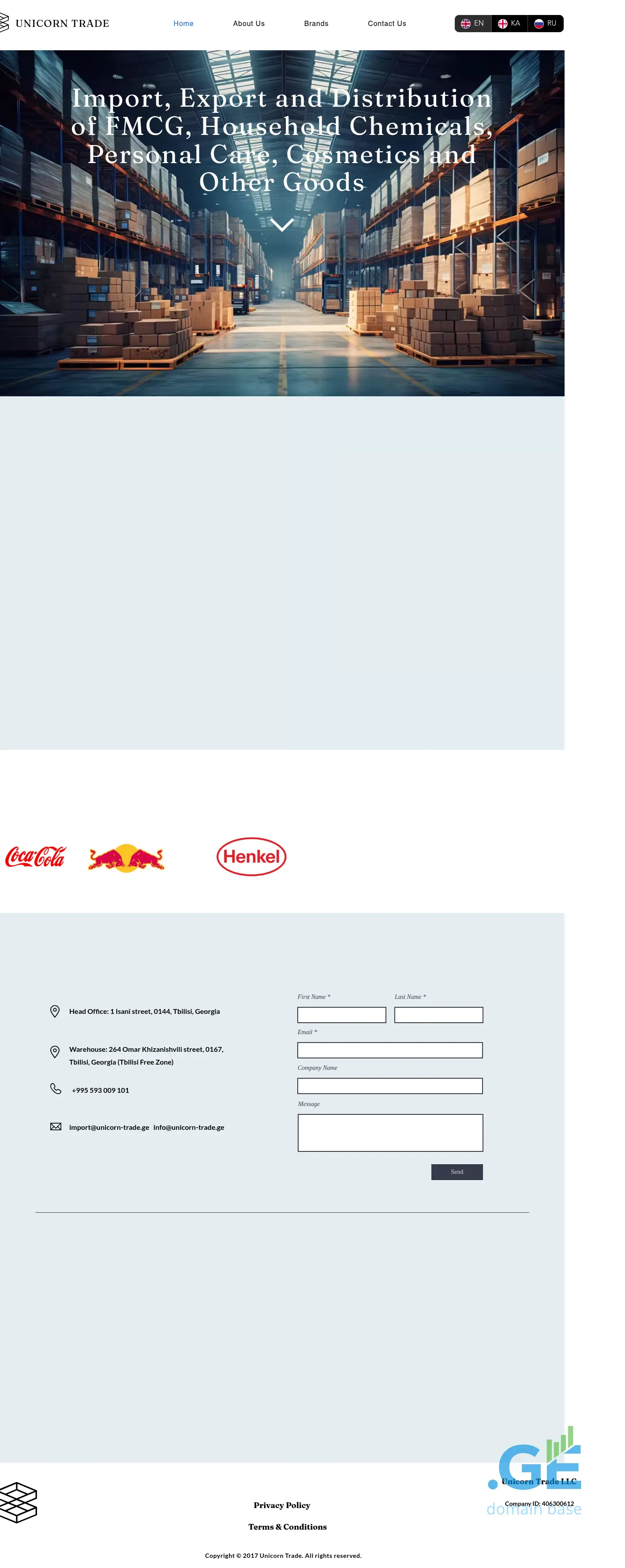 Screenshot of the site unicorn-trade.ge
