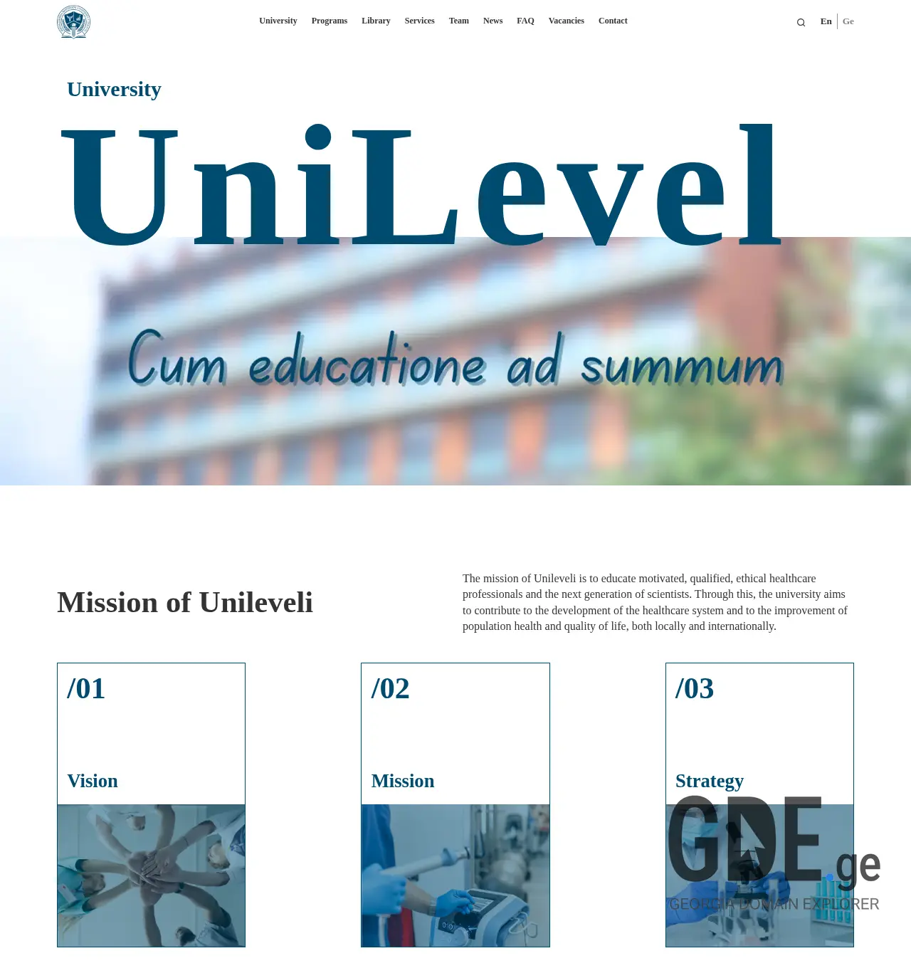 Screenshot of the site unilevel.ge at 2025-12-06
