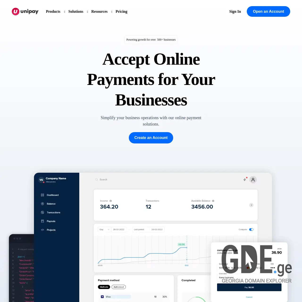 Screenshot of the site unishops.ge at 2025-12-13