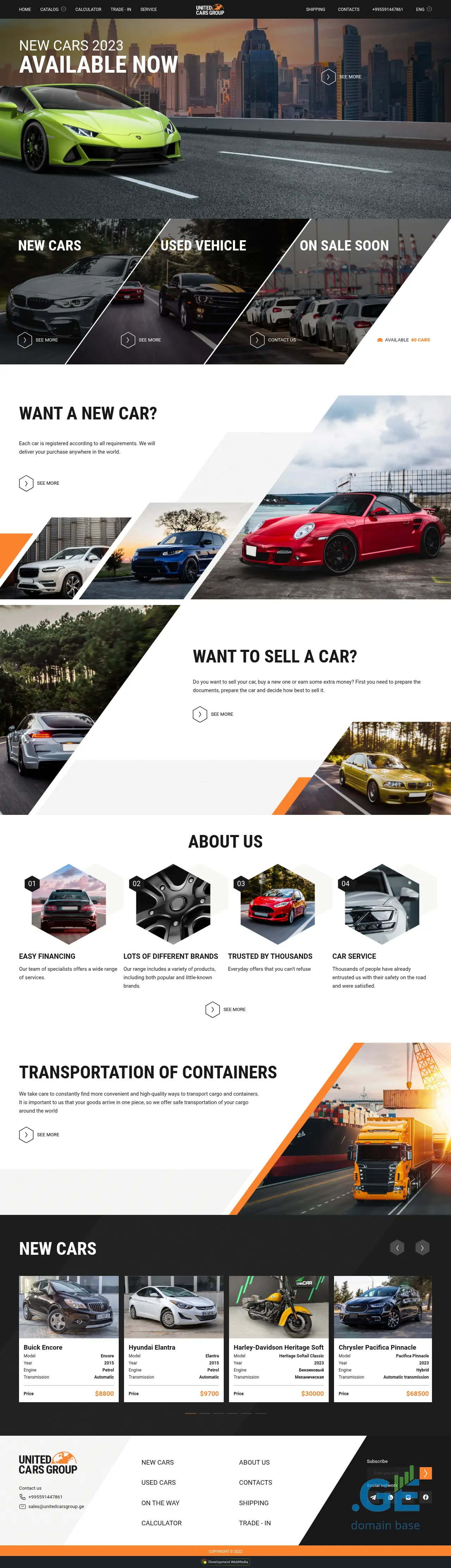 Screenshot of the site unitedcarsgroup.ge
