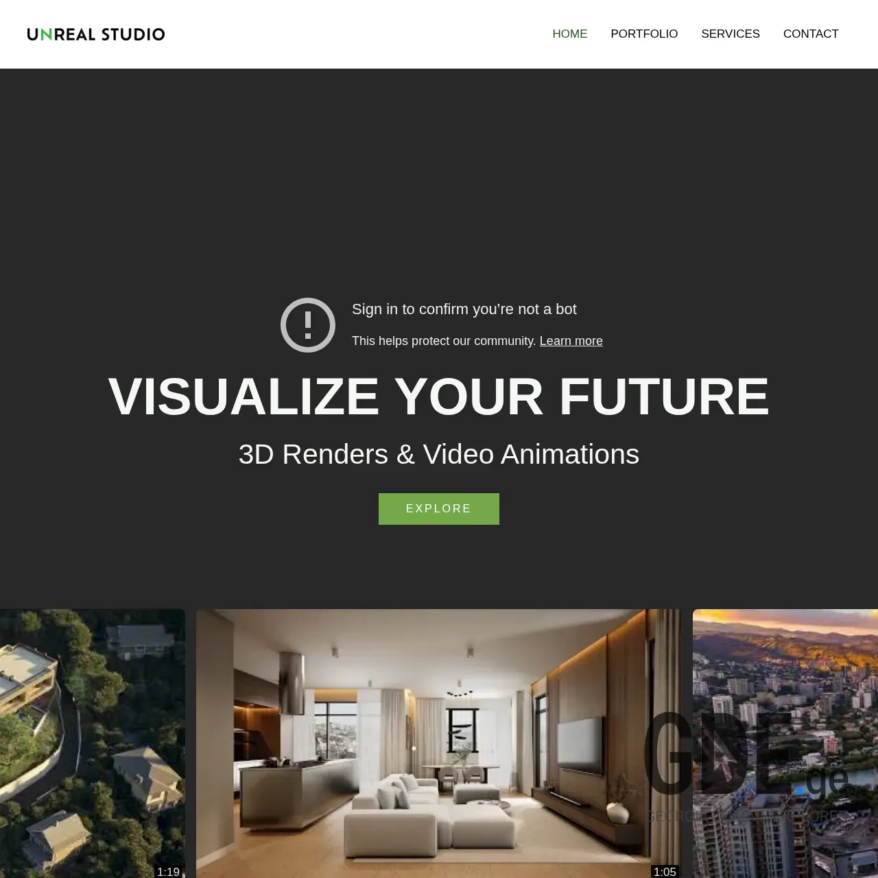 Screenshot of the site unreal.ge at 2025-12-13