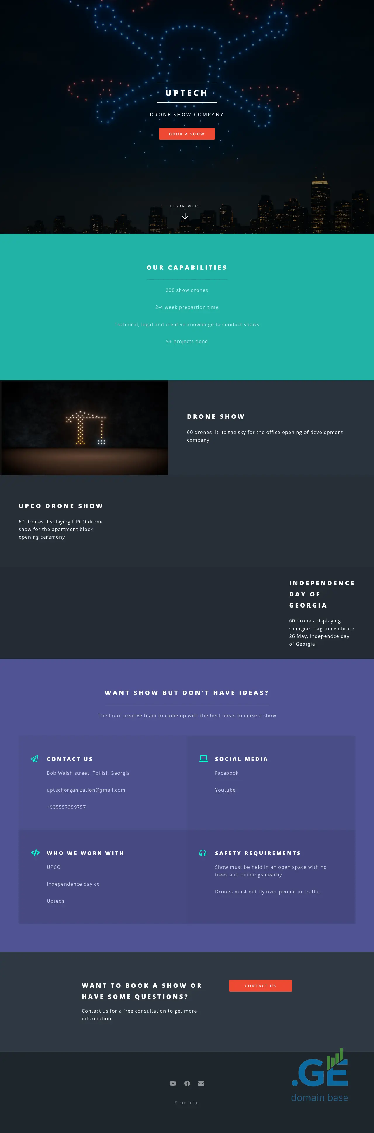 Screenshot of the site uptech.ge