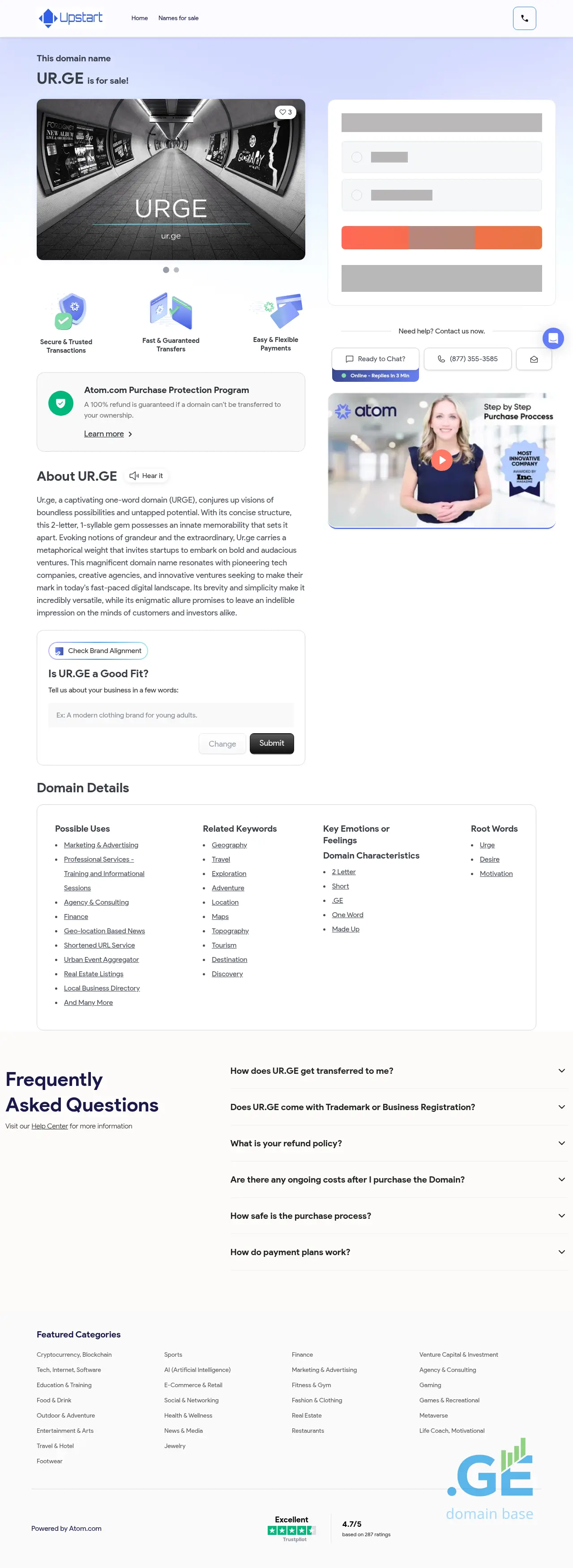 Screenshot of the site ur.ge
