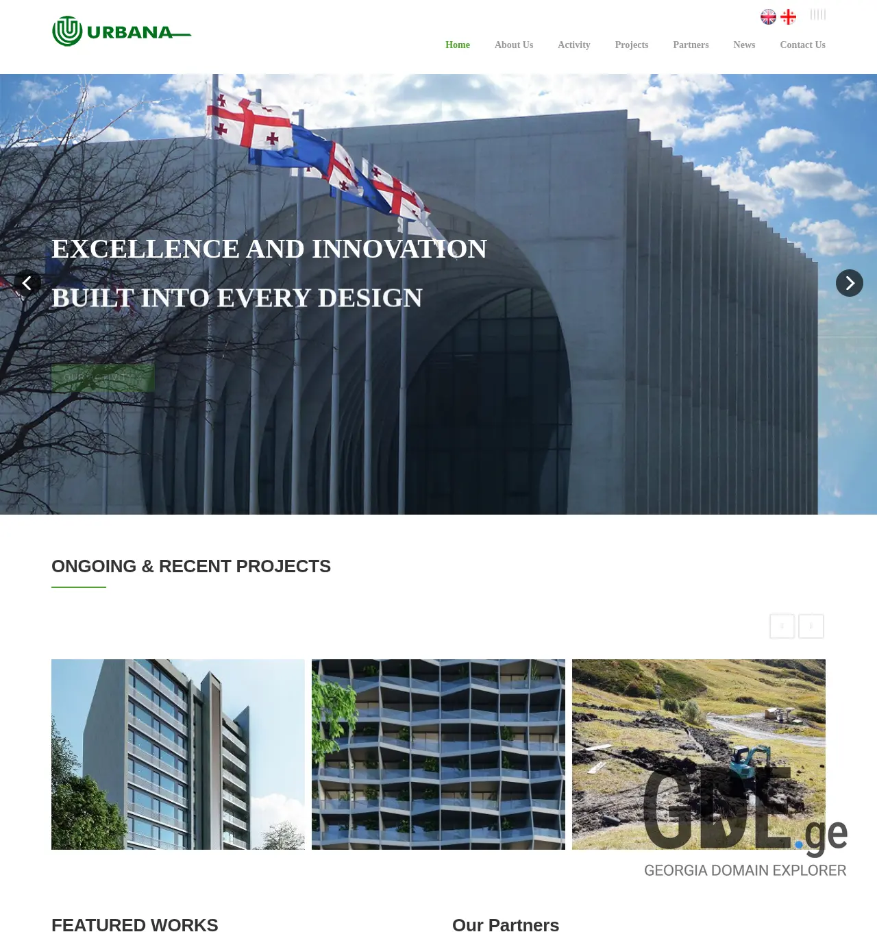 Screenshot of the site urbana.ge at 2025-11-30