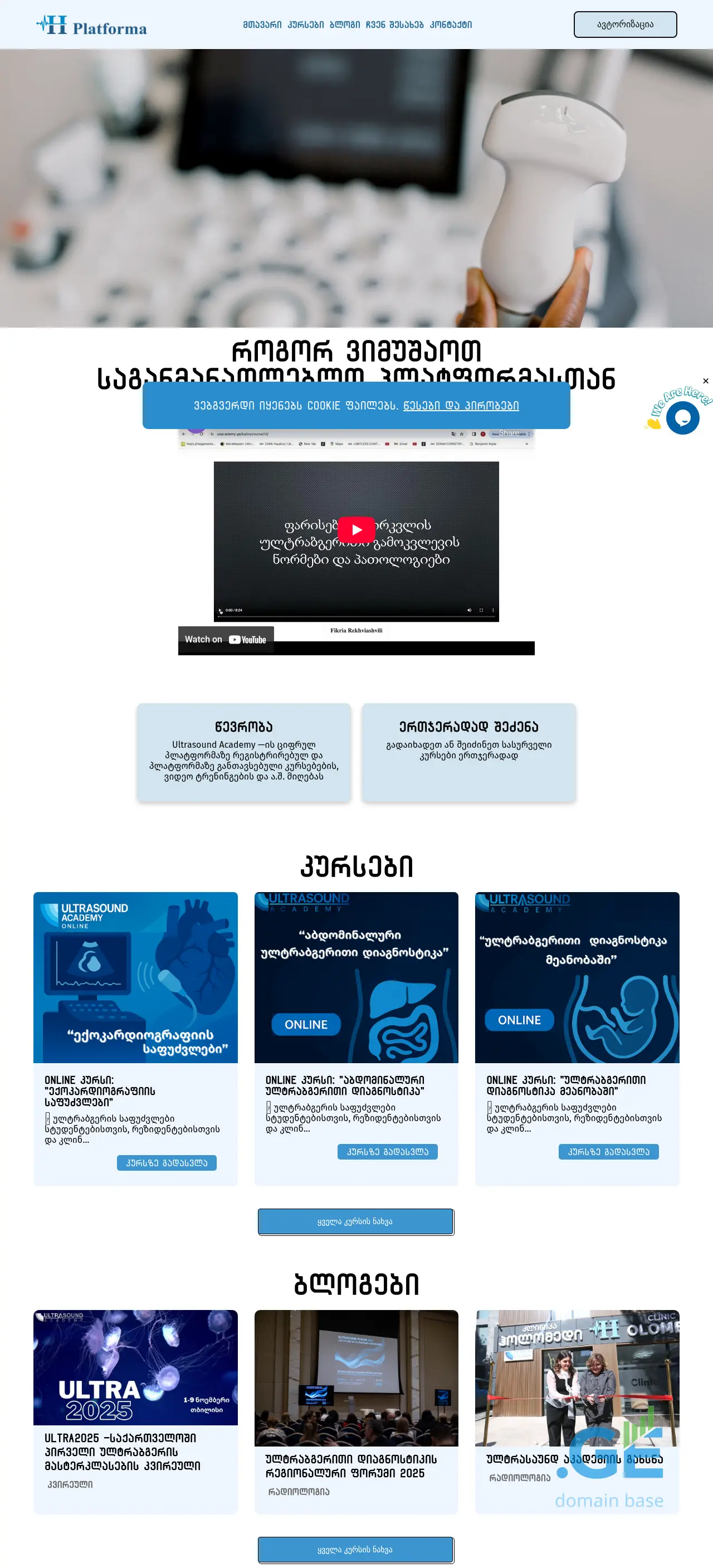 Screenshot of the site usacademy.ge