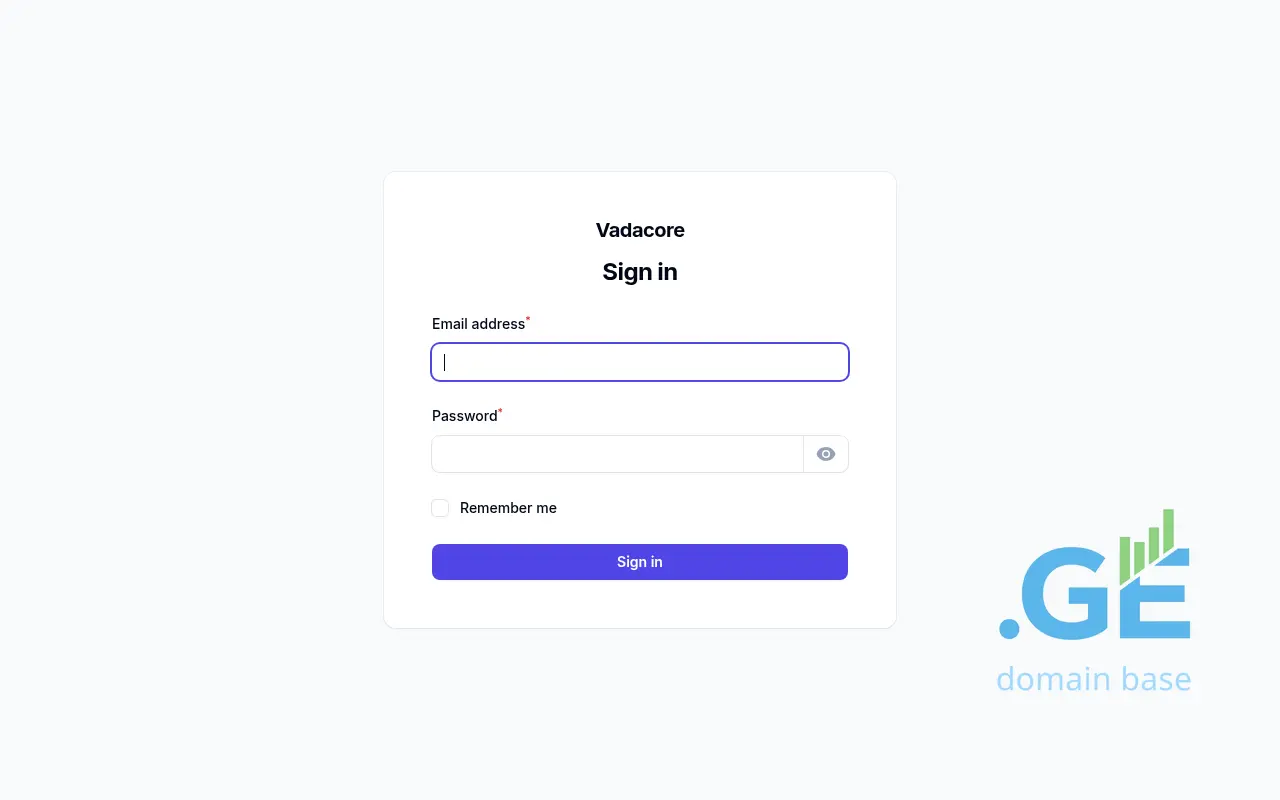 Screenshot of the site vadacore.ge