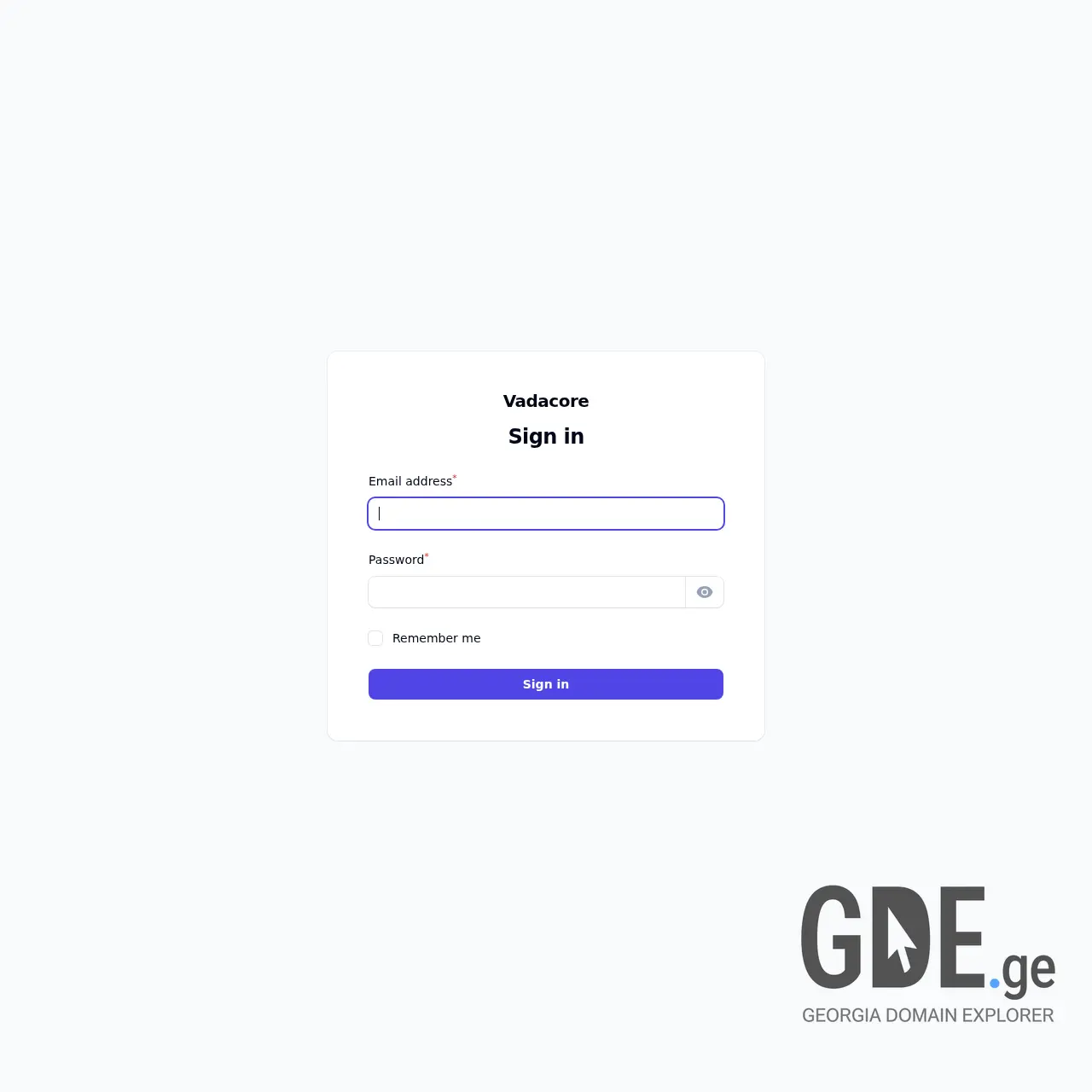 Screenshot of the site vadacore.ge at 2025-12-13