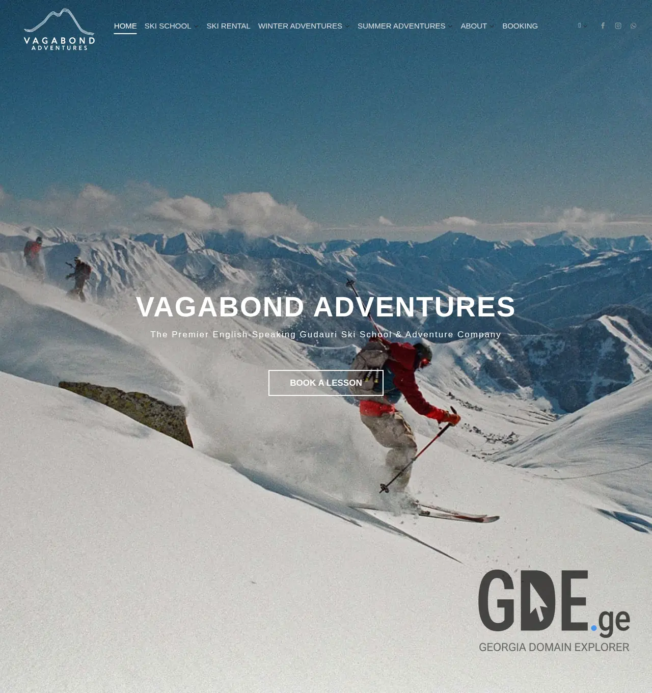 Screenshot of the site vagabondadventures.ge at 2025-12-03