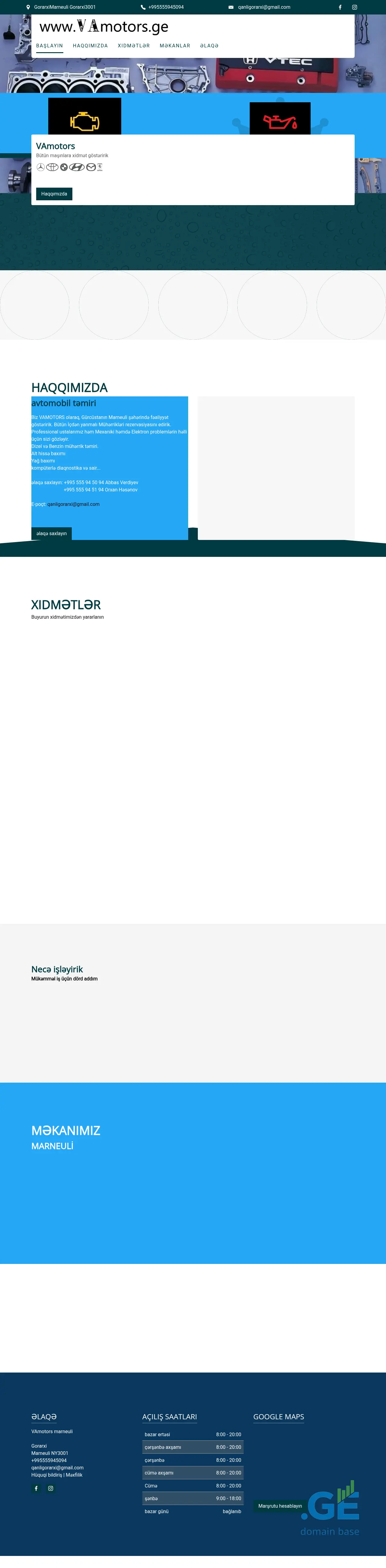 Screenshot of the site vamotors.ge