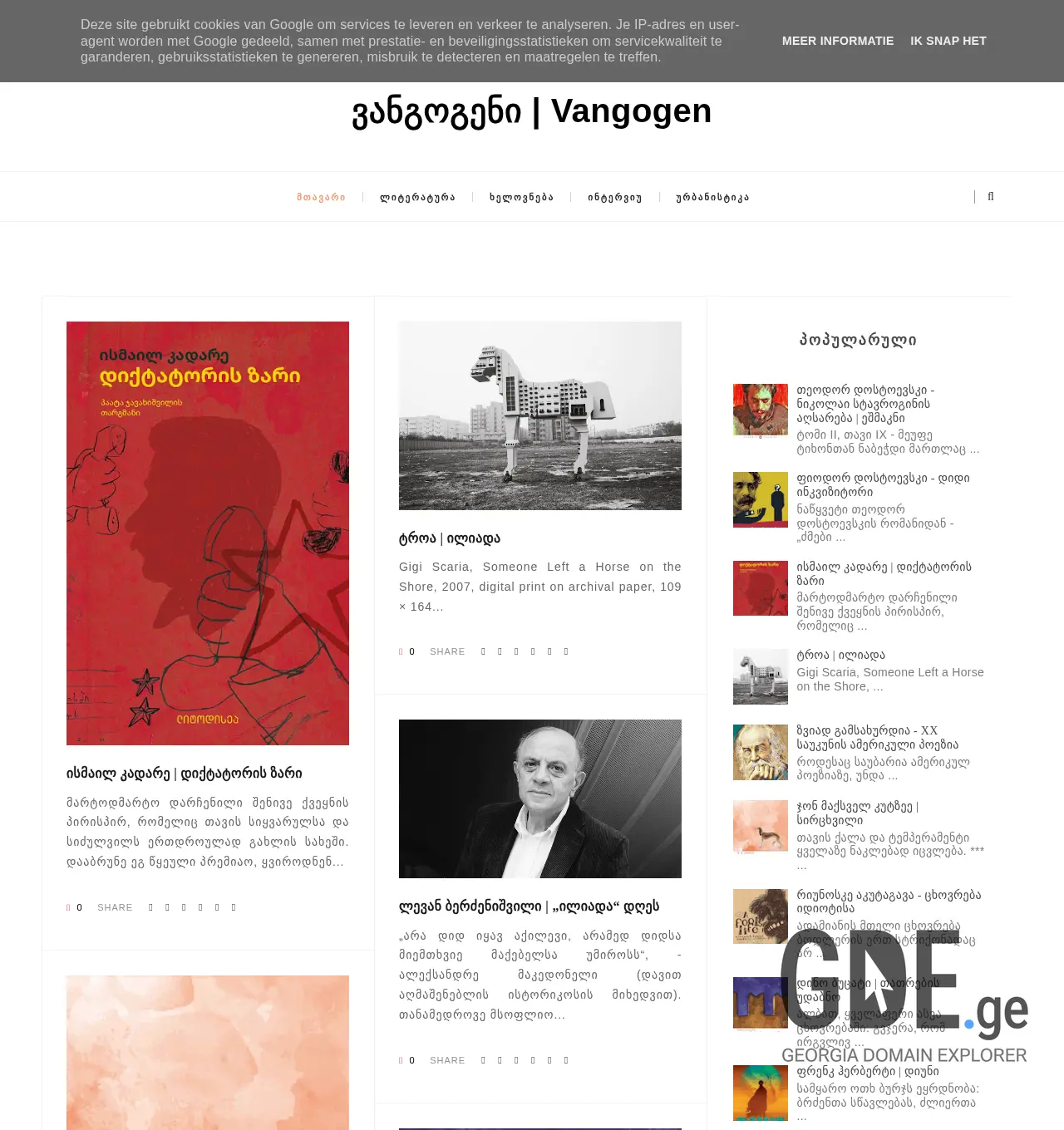 Screenshot of the site vangogen.com.ge at 2025-11-30
