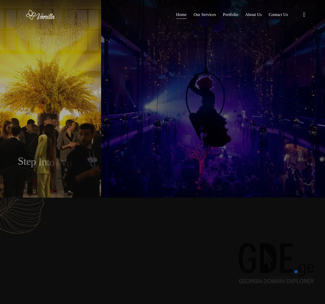Screenshot of the site vanillaevents.ge at 2025-11-25
