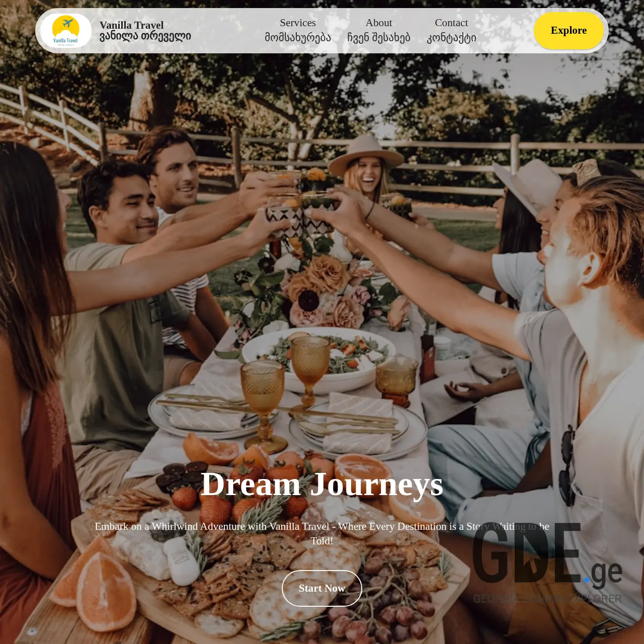Screenshot of the site vanillatravel.ge at 2025-12-13