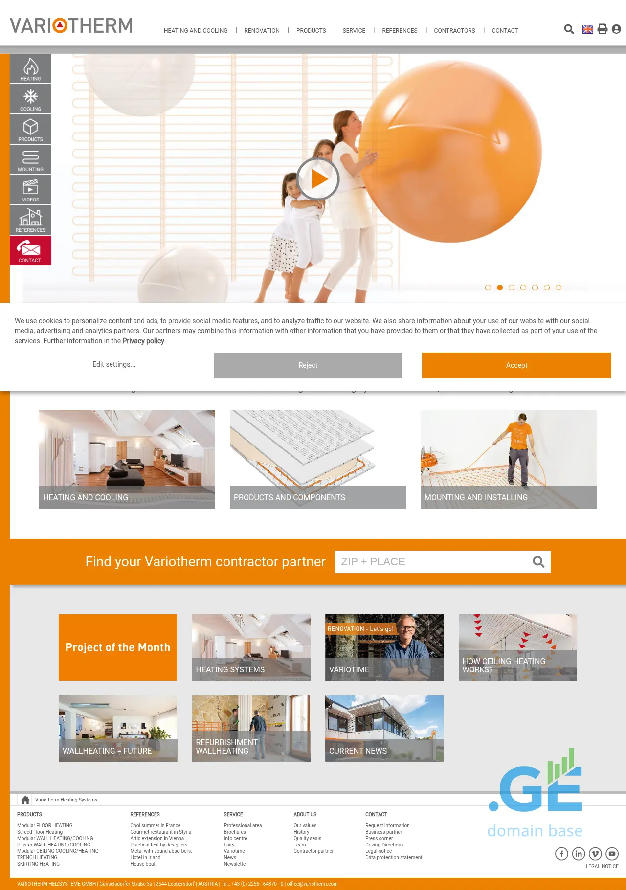 Screenshot of the site variotherm.ge