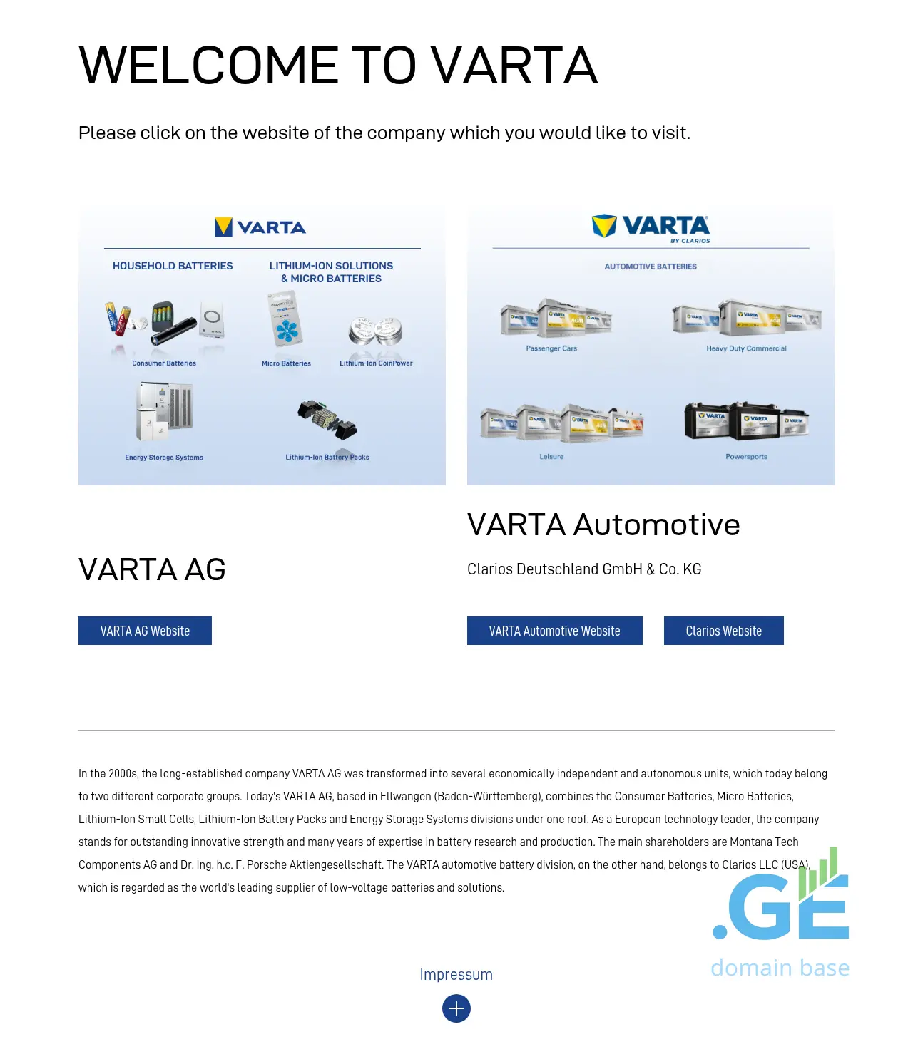 Screenshot of the site varta.ge